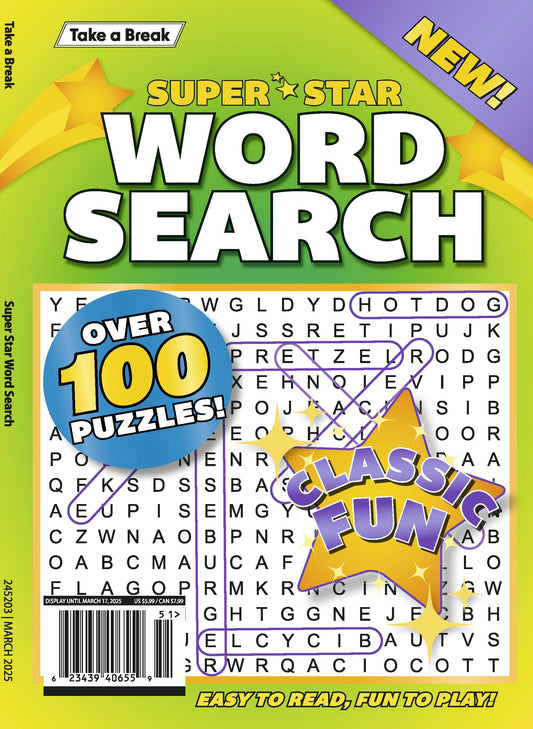 Take a Break - Superstar Word Search 24.12.13: Over 100 Puzzles, Classic Fun, Easy To Read, Fun To Play & More! Magazine Shop US