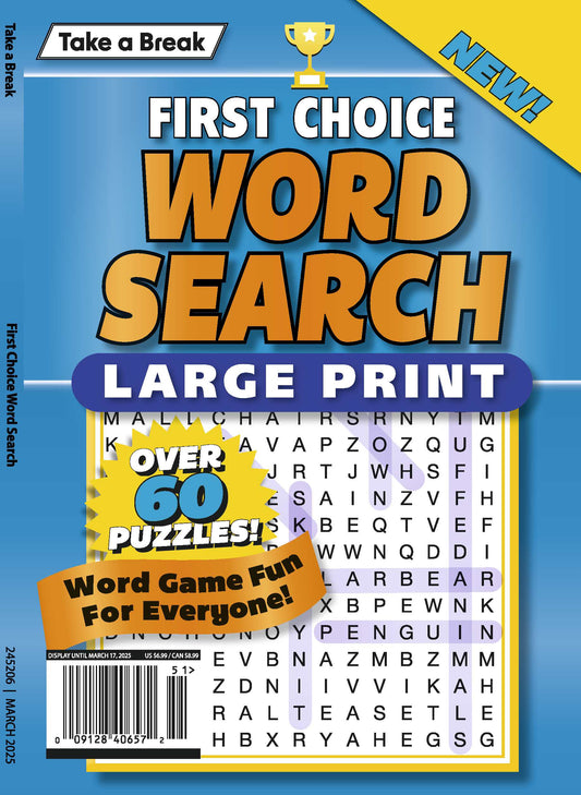 Take a Break - First Choice Word Search 24.12.13: Large Print, Over 60 Puzzles, Word Game Fun For Everyone To Enjoy! Magazine Shop US