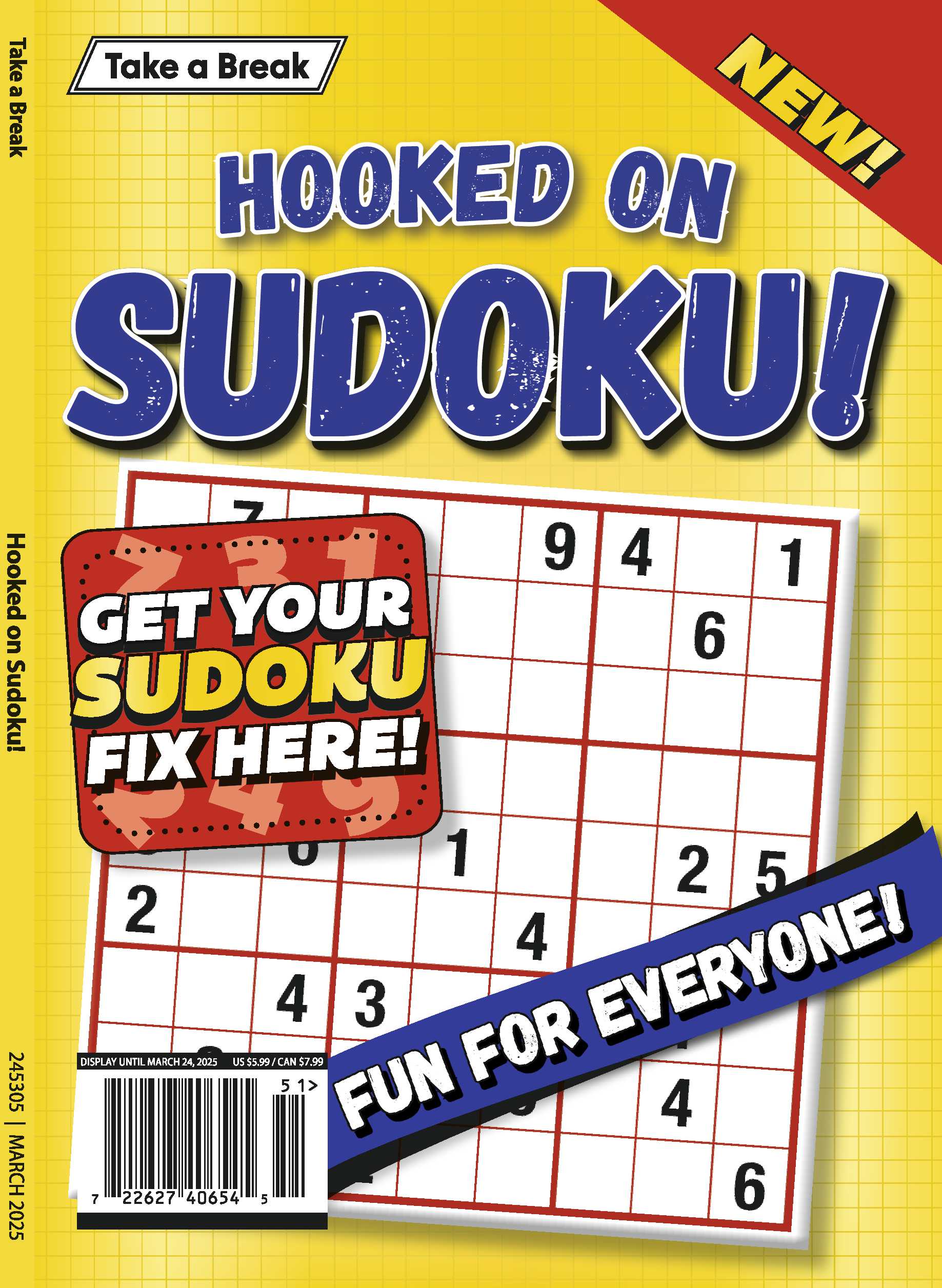 Take a Break - Hooked On Sudoku 24.12.20: Large Print, Fun For Everyone, Hours Of Mind-Boosting Fun, Get Your Sudoku Fix Here! Magazine Shop US