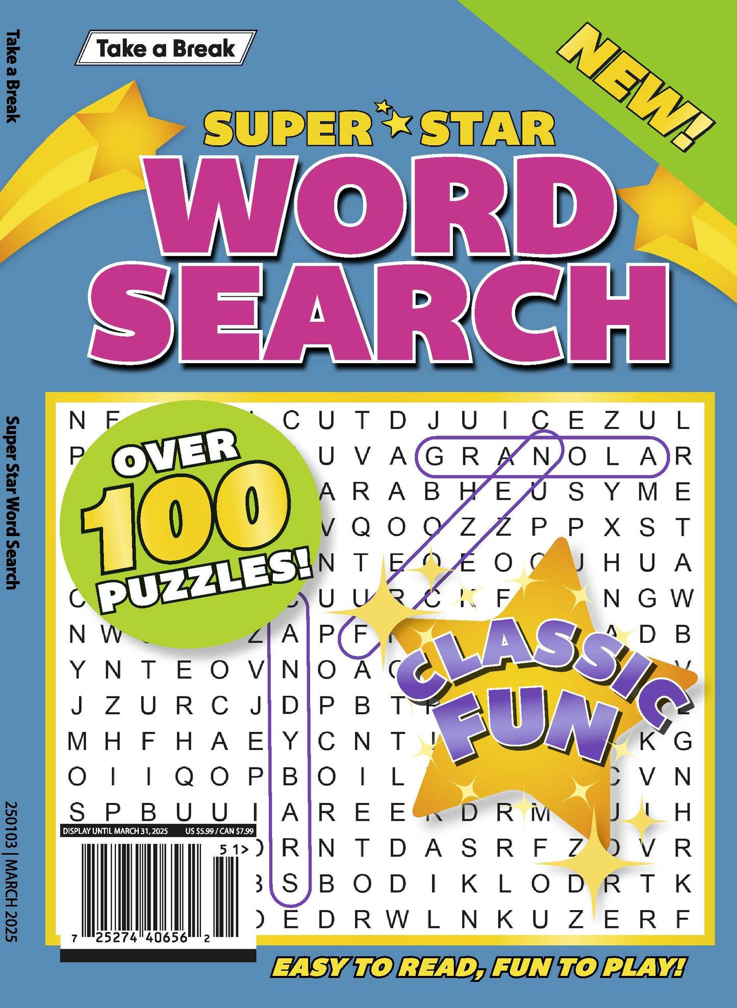 Take a Break - Superstar Word Search 24.12.27: Over 100 Puzzles, Classic Fun, Easy To Read, Fun To Play & More! Magazine Shop US
