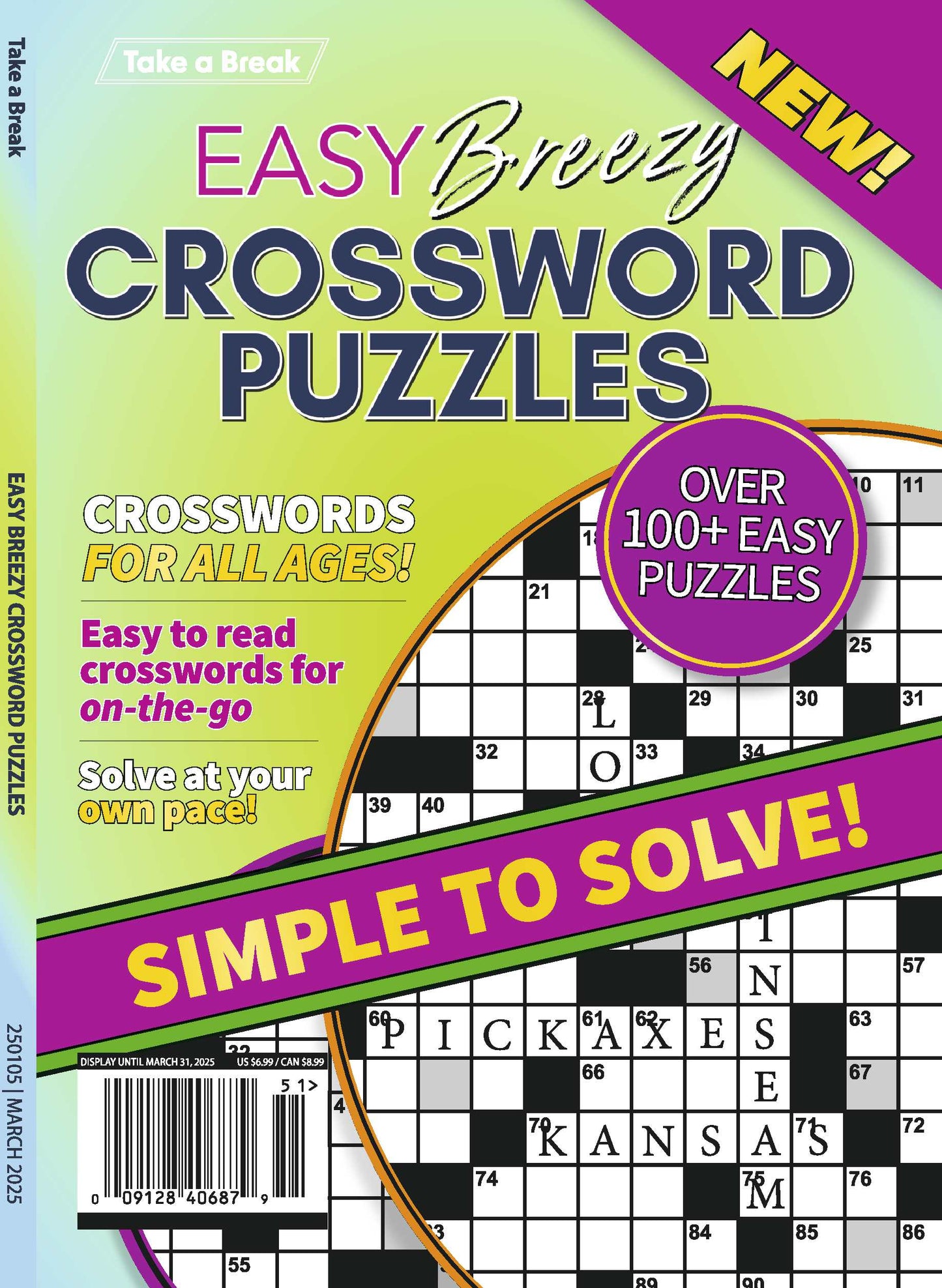Take a Break - Easy Breezy Crossword 24.12.27: Over 100 Easy Puzzles, Easy To Read, Simple To Solve, Crosswords For All Ages & On The Go!! Magazine Shop US
