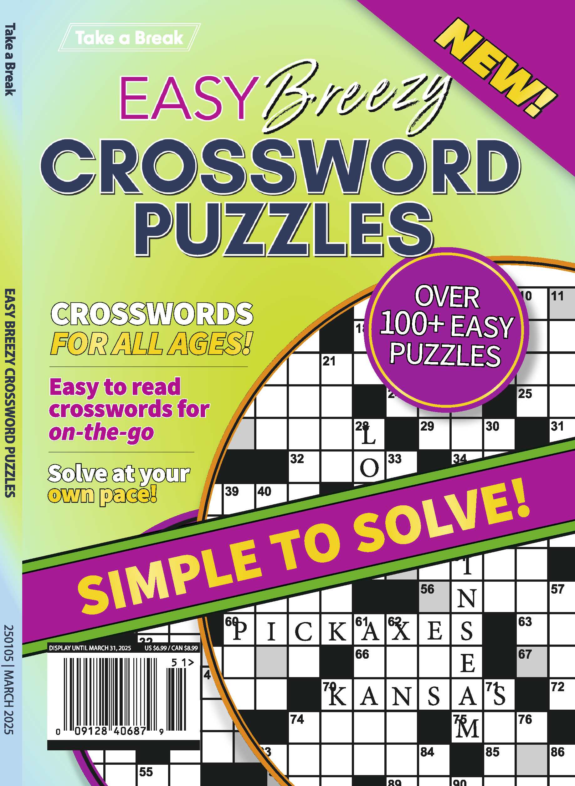 Take a Break - Easy Breezy Crossword 24.12.27: Over 100 Easy Puzzles, Easy To Read, Simple To Solve, Crosswords For All Ages & On The Go!! Magazine Shop US
