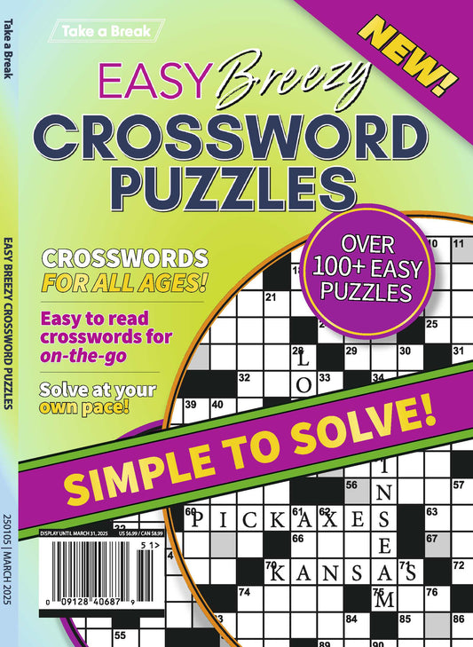 Take a Break - Easy Breezy Crossword 24.12.27: Over 100 Easy Puzzles, Easy To Read, Simple To Solve, Crosswords For All Ages & On The Go!! Magazine Shop US