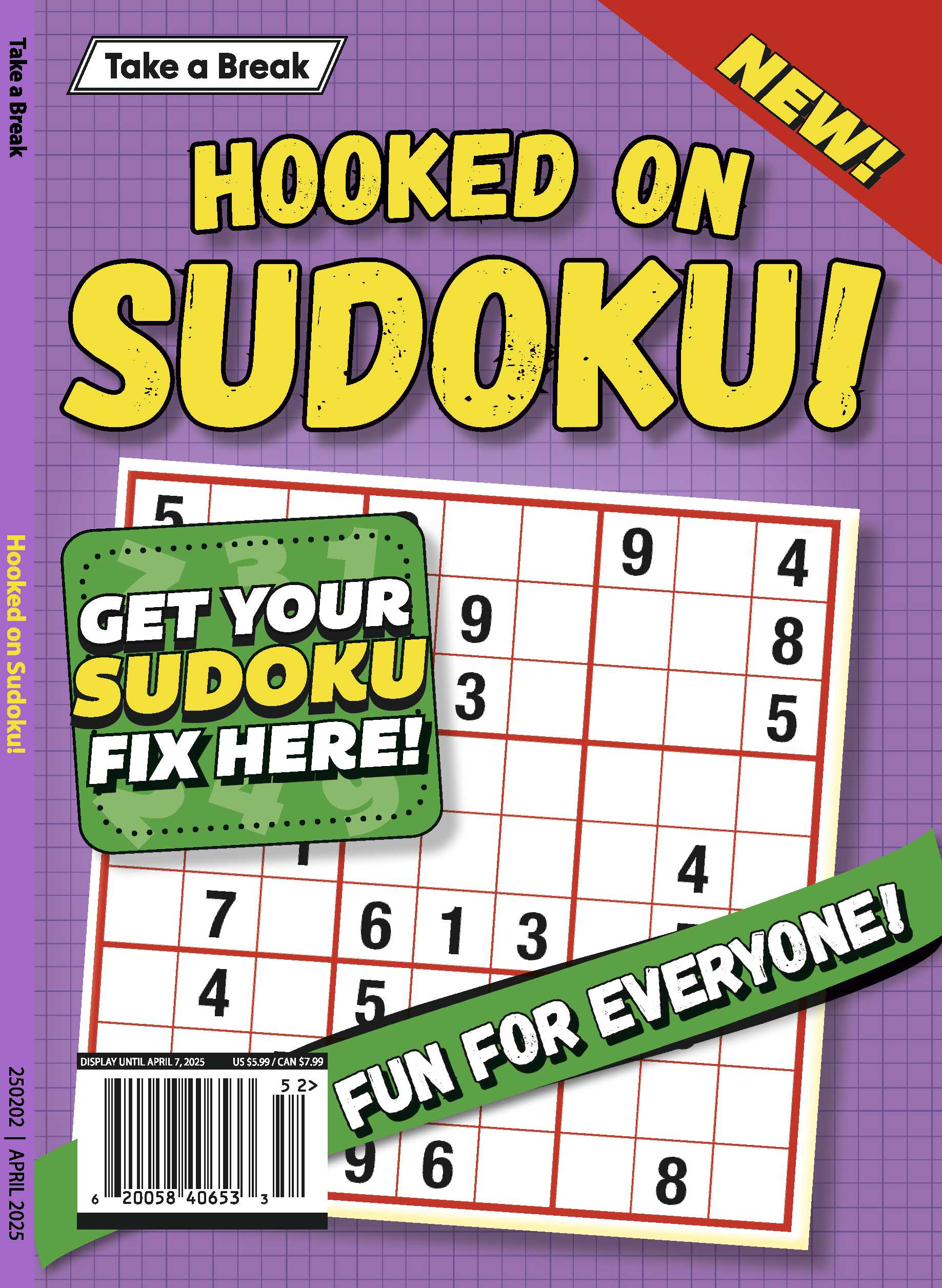 Take a Break - Hooked On Sudoku 25.01.03: Get Your Large Print Sudoku Fix Here, Fun For Everyone To Enjoy! Magazine Shop US