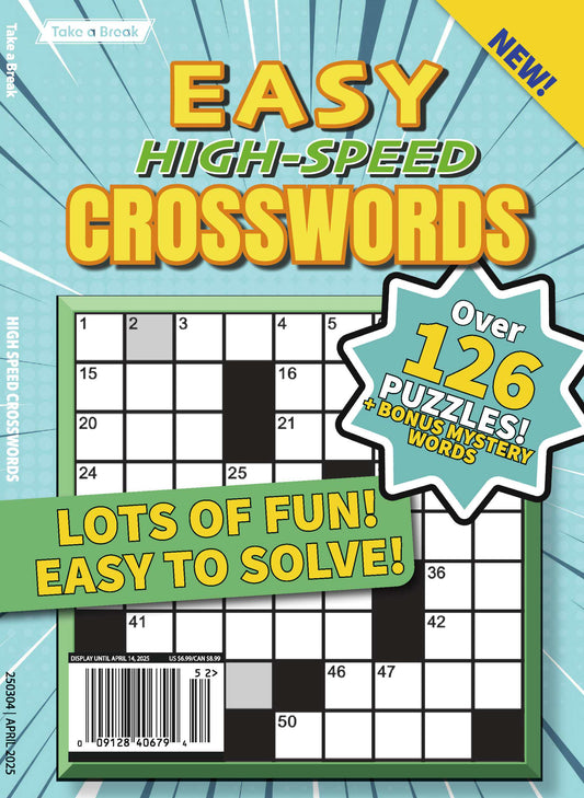 Take a Break - Easy Breezy Crossword 25.01.25: Over 126 Easy Puzzles, Crosswords For All Ages, Simple To Solve, Unplug, Relax, Hours Of Mind-Boosting Fun & More! Magazine Shop US