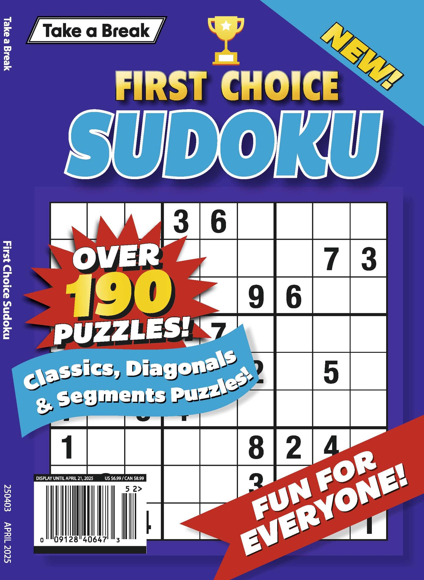 Take a Break - First Choice Sudoku 25.01.17: Over 190 Puzzles, Fun for Everyone, Classics, Diagonals, Segment Puzzles & More! Magazine Shop US