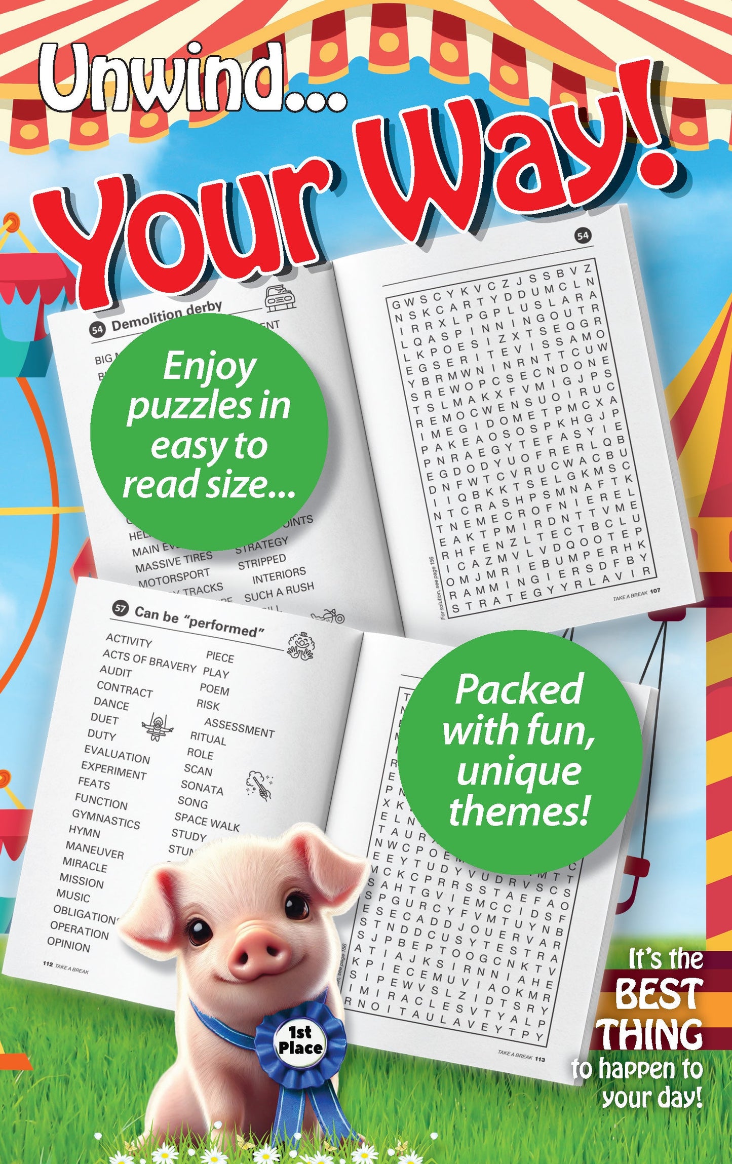 World's Best Puzzle - Word Search 25.04.18: Large Print, 71 Puzzles, 100 Pages, State Fair Edition, The Perfect Way To Unwind & Sharpen Your Brain! Magazine Shop US