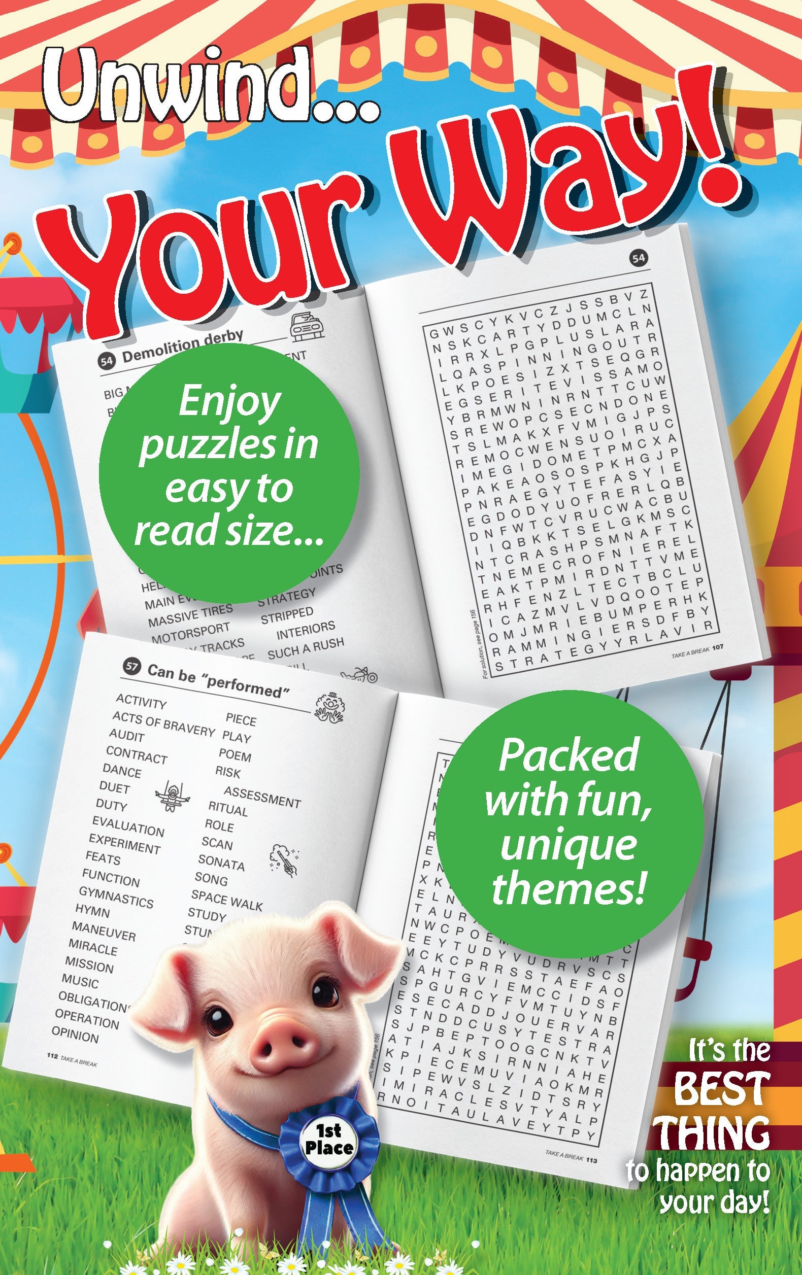World's Best Puzzle - Word Search 25.04.18: Large Print, 71 Puzzles, 100 Pages, State Fair Edition, The Perfect Way To Unwind & Sharpen Your Brain! Magazine Shop US