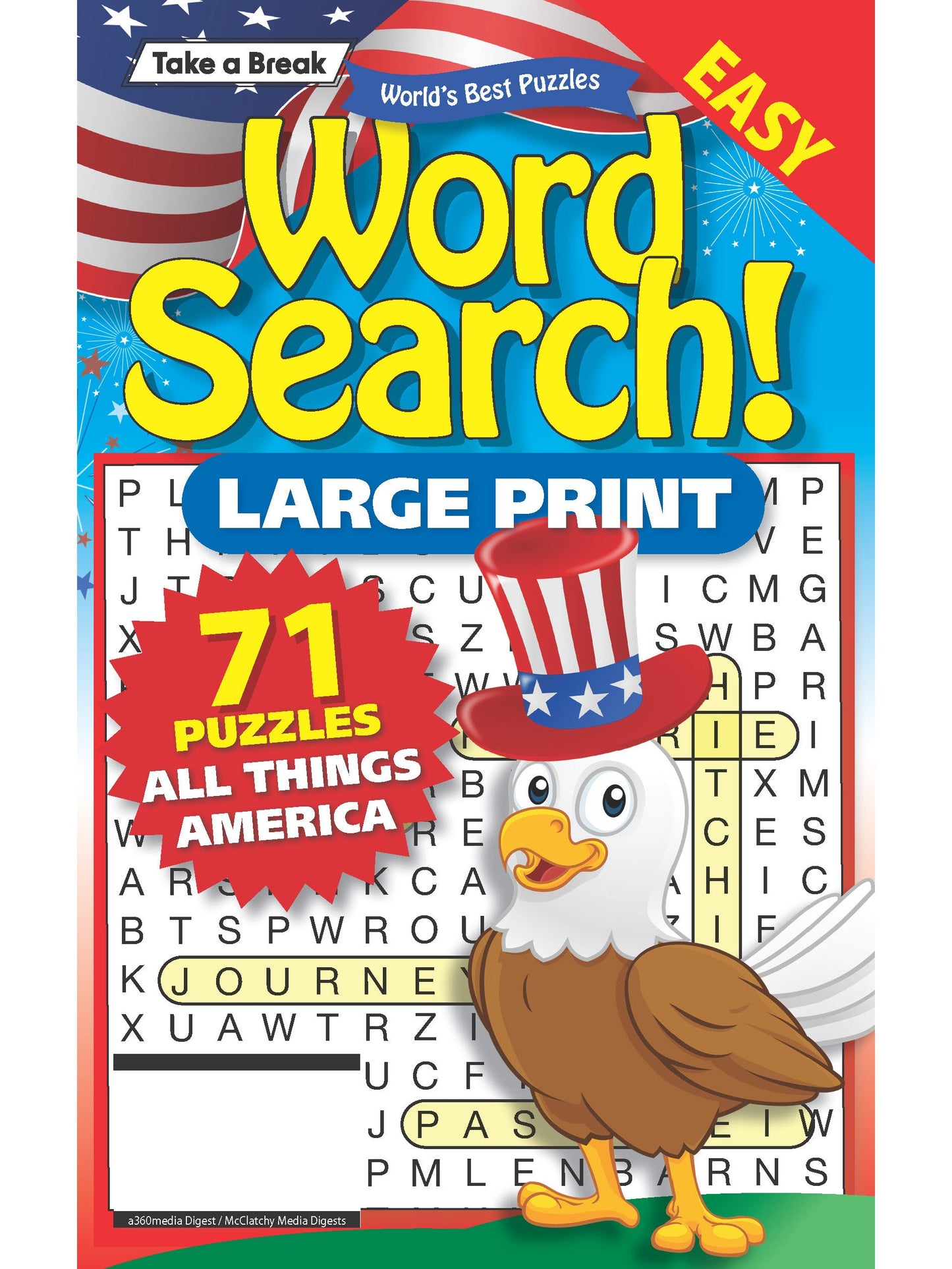 World's Best Puzzle - Word Search 25.05.02: 71 Large Print Puzzles, All Things America, Patriotic Puzzles, Easy To Read, Unwind, Relax, Sharpen Your Brain & More! Magazine Shop US