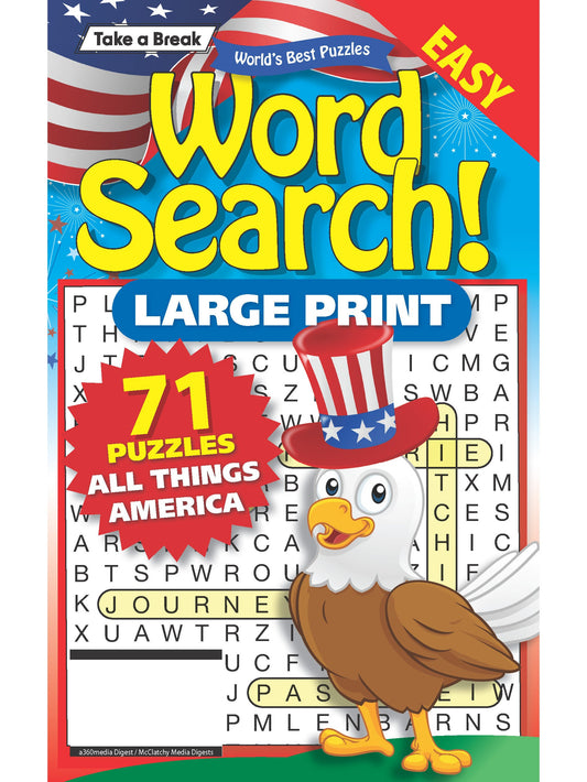 World's Best Puzzle - Word Search 25.05.02: 71 Large Print Puzzles, All Things America, Patriotic Puzzles, Easy To Read, Unwind, Relax, Sharpen Your Brain & More! Magazine Shop US