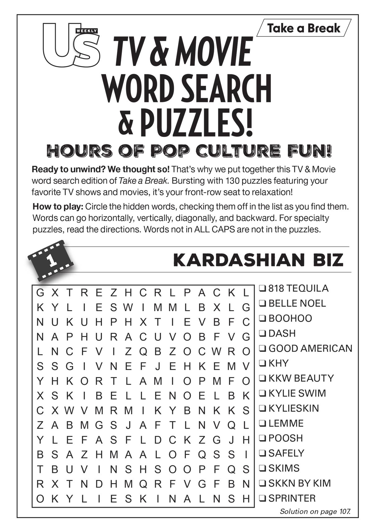 Take a Break - That’s Entertainment 25.05.16: 130 Puzzles Of Fun, Bonus DigiSearch, Star Studded Fun Facts About Your Favorite Celebrities, Icons, Legends & More! Magazine Shop US