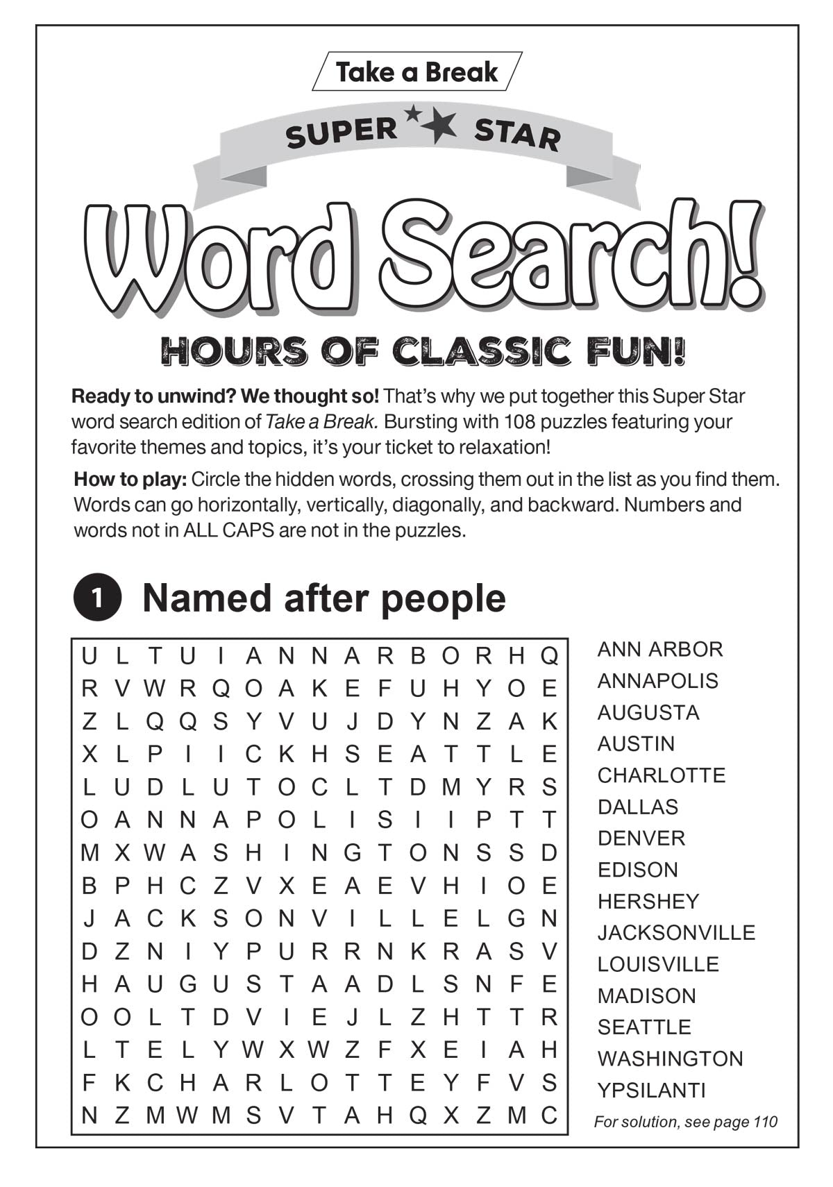 Take a Break - Superstar Word Search 25.05.30: Over 100 Puzzles, Classic Fun, Easy To Read, Fun To Play, Relax, De-Stress, Sharpen Your Mind & More! Magazine Shop US