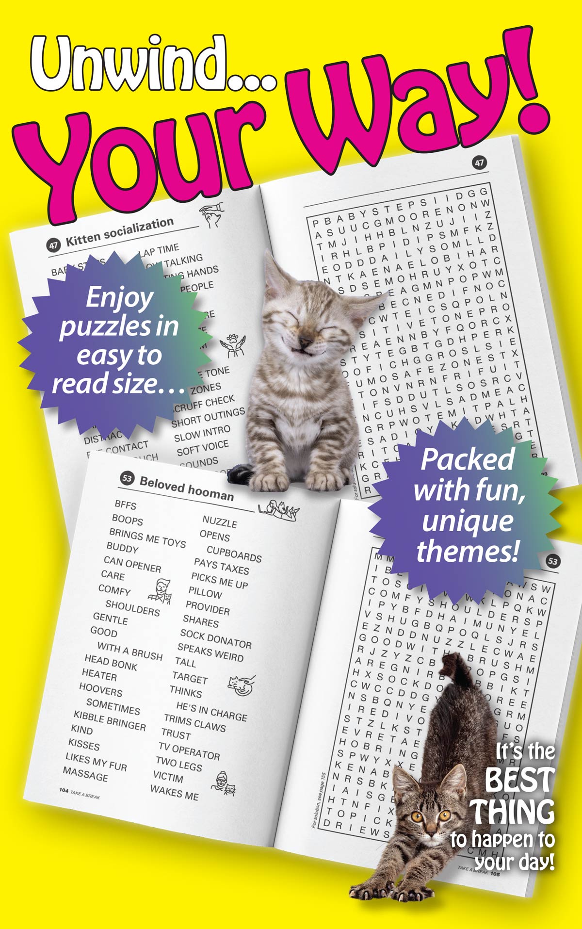 World's Best Puzzle - Word Search 25.06.13: 71 Cat Themed Puzzles, Large Print, Brain Booster, Fun Activity, Cat Lovers Edition, Sharpen Your Mind, Relax, Unwind, Unplug & Solve! Magazine Shop US