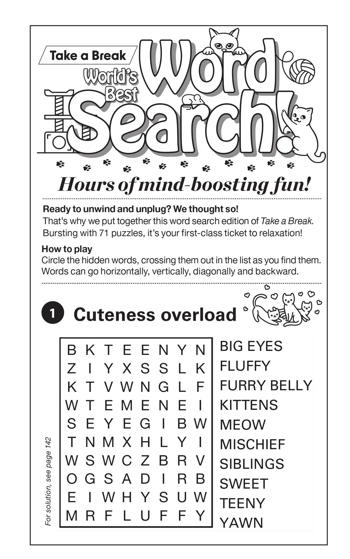 World's Best Puzzle - Word Search 25.06.13: 71 Cat Themed Puzzles, Large Print, Brain Booster, Fun Activity, Cat Lovers Edition, Sharpen Your Mind, Relax, Unwind, Unplug & Solve! Magazine Shop US