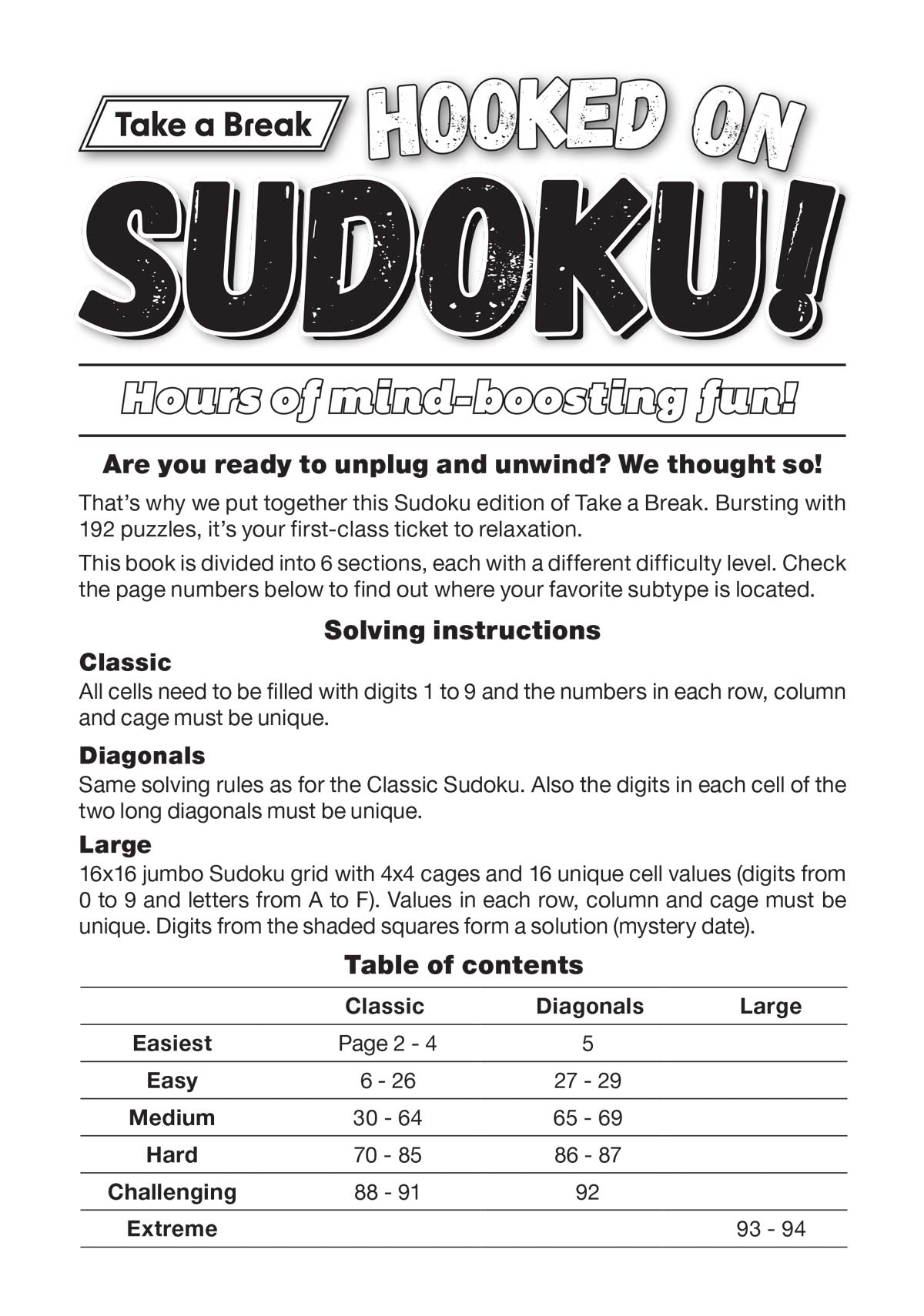 Take a Break - Hooked on Sudoku 25.05.30: Large Print, Get Your Sudoku Fix Here, Fun For Everyone, Unplug, Solve, Relax & More! Magazine Shop US