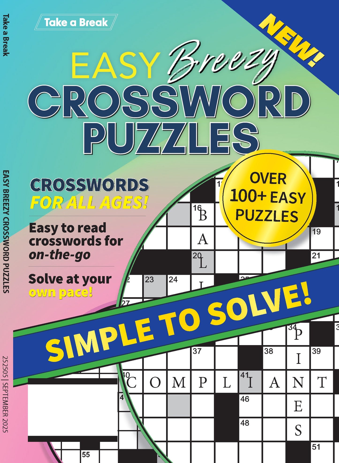 Take a Break - Easy Breezy Crossword 25.06.13: Over 100 Easy Puzzles, Crosswords For All Ages, Simple To Solve, Unplug, Relax & More! Magazine Shop US