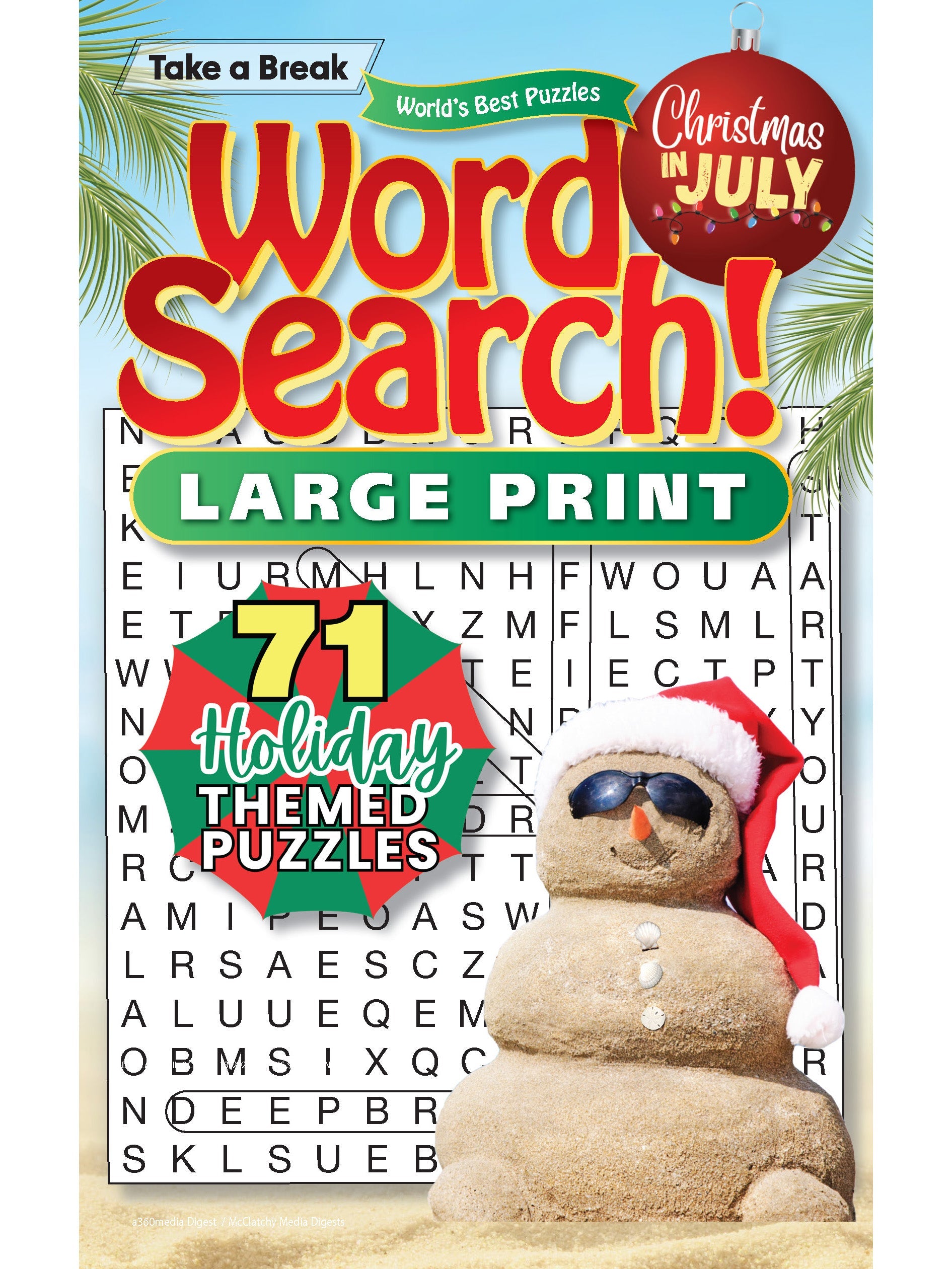World's Best Puzzle - Word Search 25.07.11: Large Print, 71 Puzzles, Christmas In July, Holiday Themed Puzzles, Relax & Unwind, Great For Travel & More! Magazine Shop US