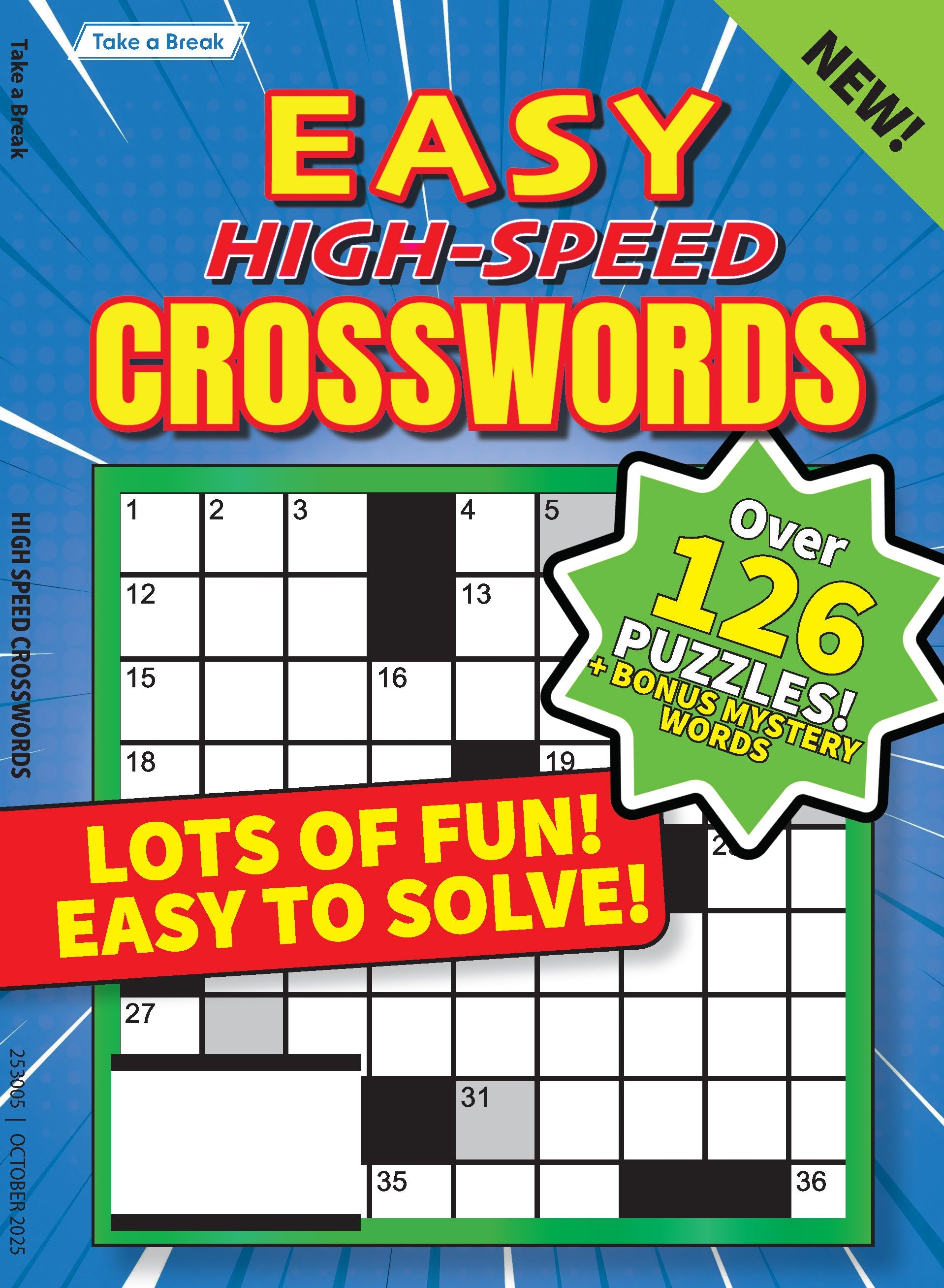 Take a Break - Easy High Speed Crosswords 25.07.18: Large Print, Over 126 Puzzles & Bonus Mystery Words, Relax & Unwind, Lots Of Fun, Easy To Solve & More! Magazine Shop US