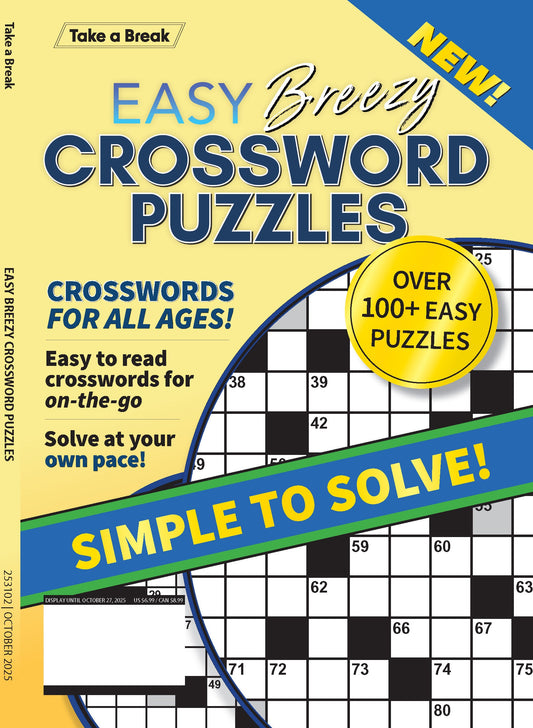 Take a Break - Easy Breezy Crossword 25.07.25: Over 100 Easy Puzzles, Crosswords For All Ages, Simple To Solve & At Your Own Pace, Relax & Unwind, Great For On-The-Go & More! Magazine Shop US