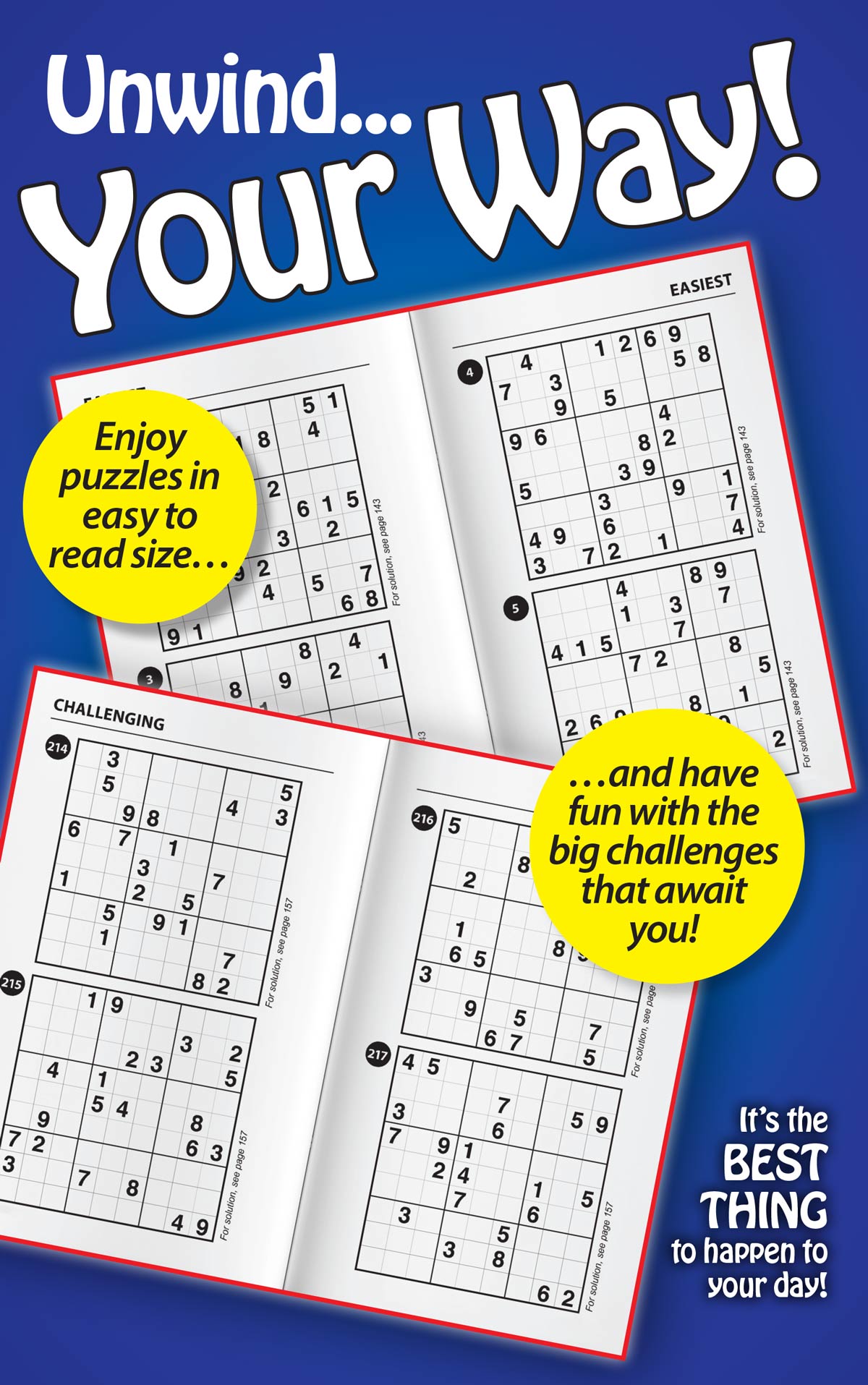 World's Best Puzzle - Sudoku 25.08.01: Large Print, 277 Puzzles, 5 Levels Of Difficulty, Relax, Solve, Unwind, Enhance Your Skills & More! Magazine Shop US