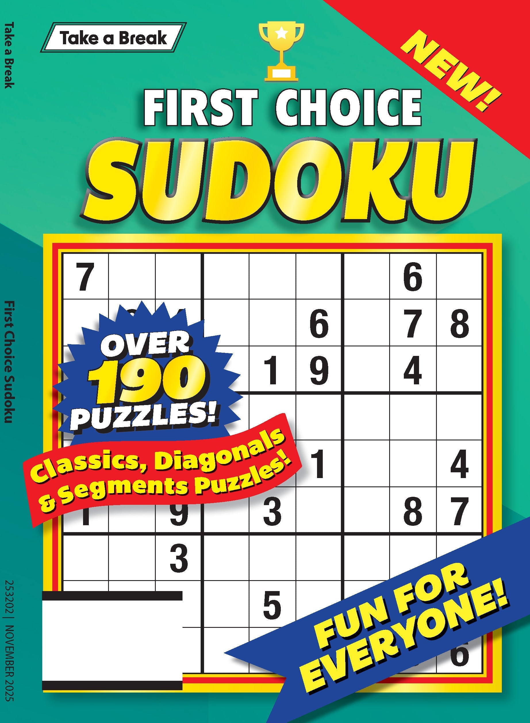 Take a Break - First Choice Sudoku 25.08.01: Large Print, Over 190 Puzzles, Classics, Diagonals, Segment Puzzles, Relax & Unwind, Fun For Everyone & More! Magazine Shop US