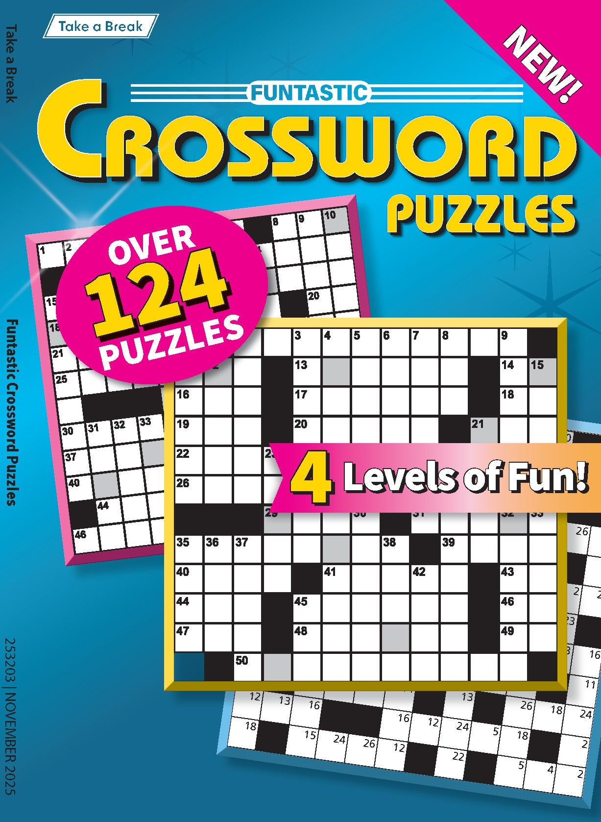 Take a Break - Funtastic Crossword 25.08.01: Large Print, 124 Puzzles, 4 Levels Of Fun, Relax & Unwind, Hours Of Mind-Boosting Fun, Your First-Class Ticket To Unwind, Unplug, Relax & More! Magazine Shop US