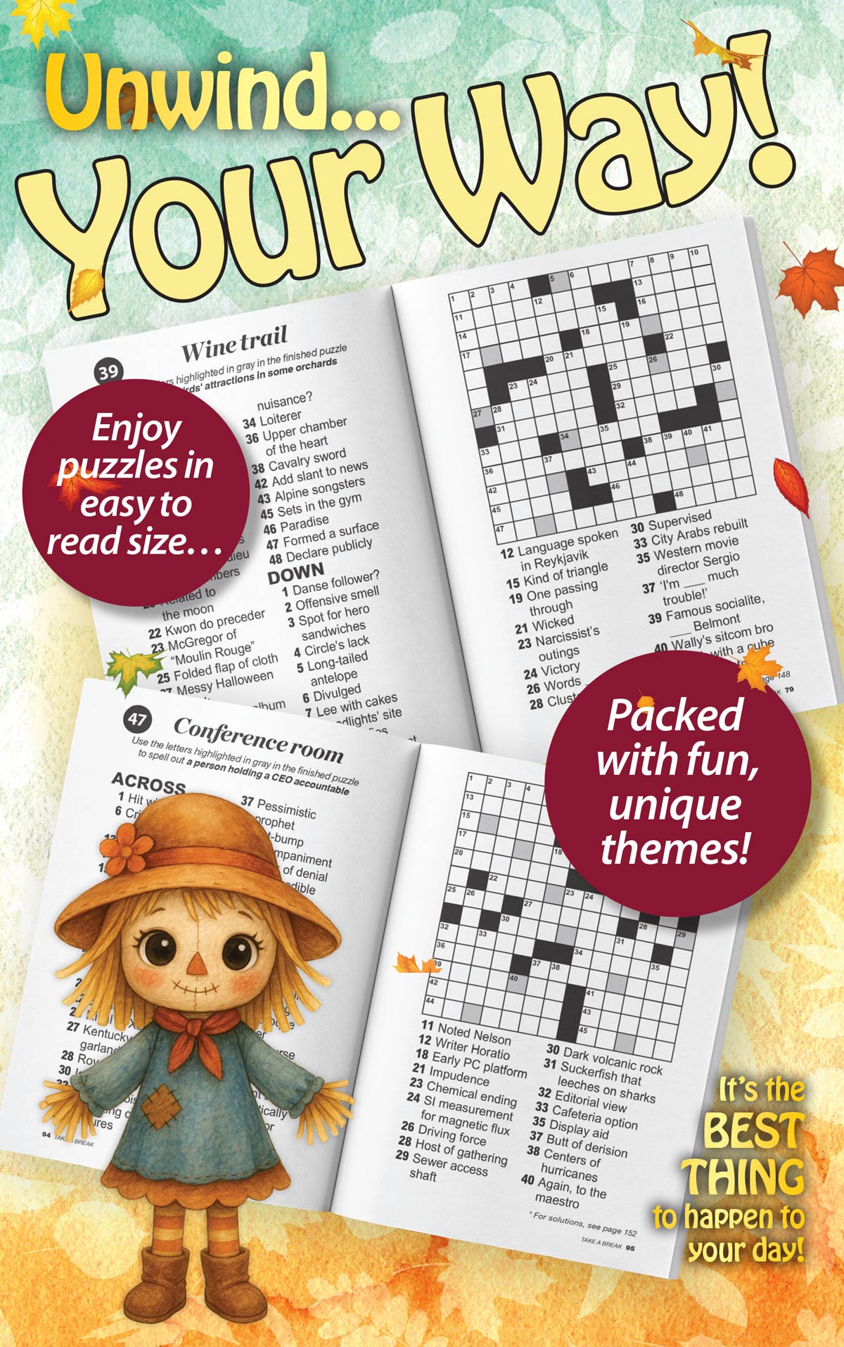 World's Best Puzzle - Crossword 25.08.08: Large Print, 99 Puzzles & Mystery Words, Unique Themes, Perfect For All Ages, Relax & Unwind, Great For Travel, Hours Of Mind Boosting Fun & More! Magazine Shop US