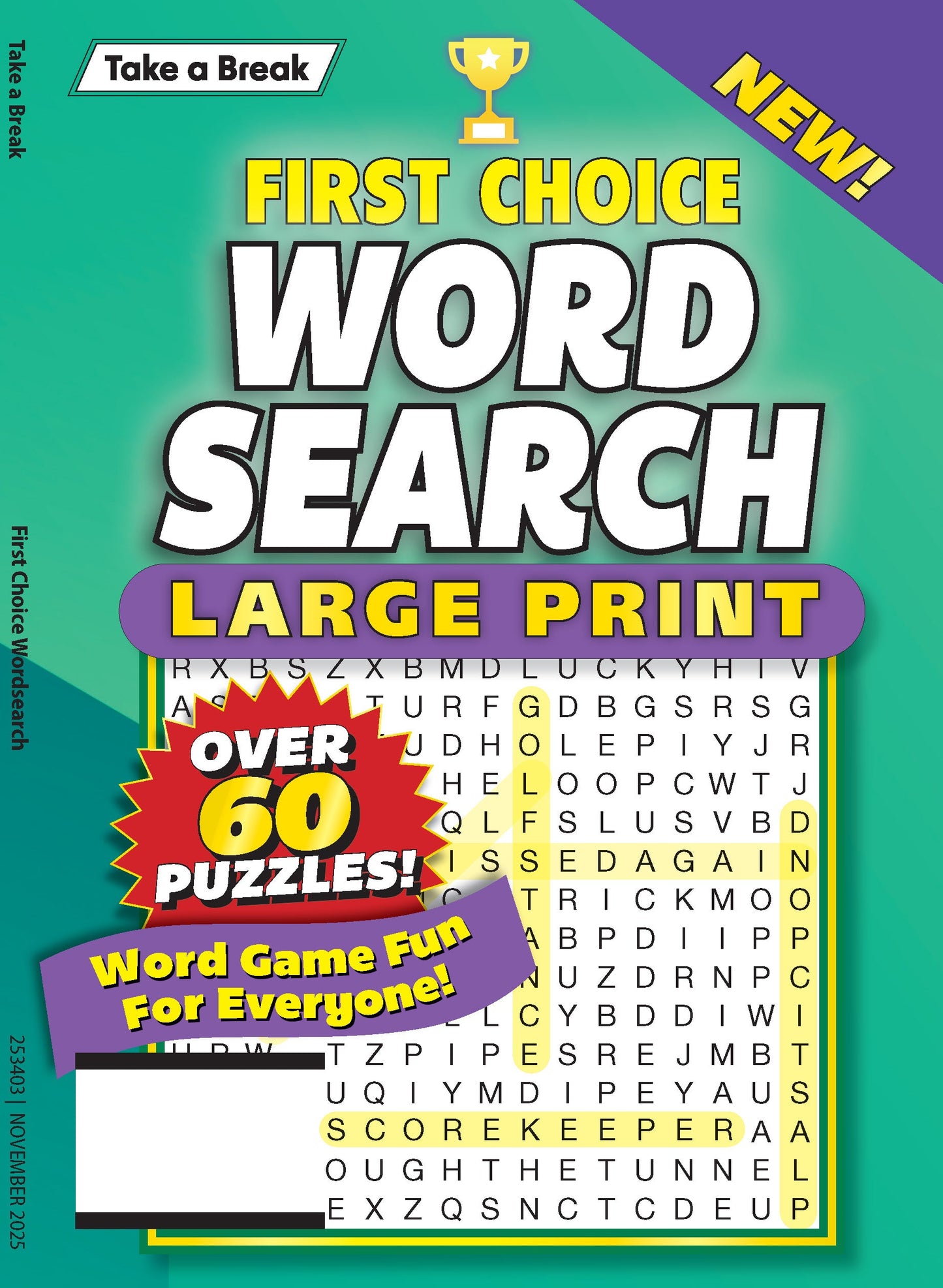Take a Break - First Choice Word Search 25.08.15: Large Print, Over 60 Puzzles, Word Game Fun For Everyone, Relax, Solve, Unwind & More! Magazine Shop US