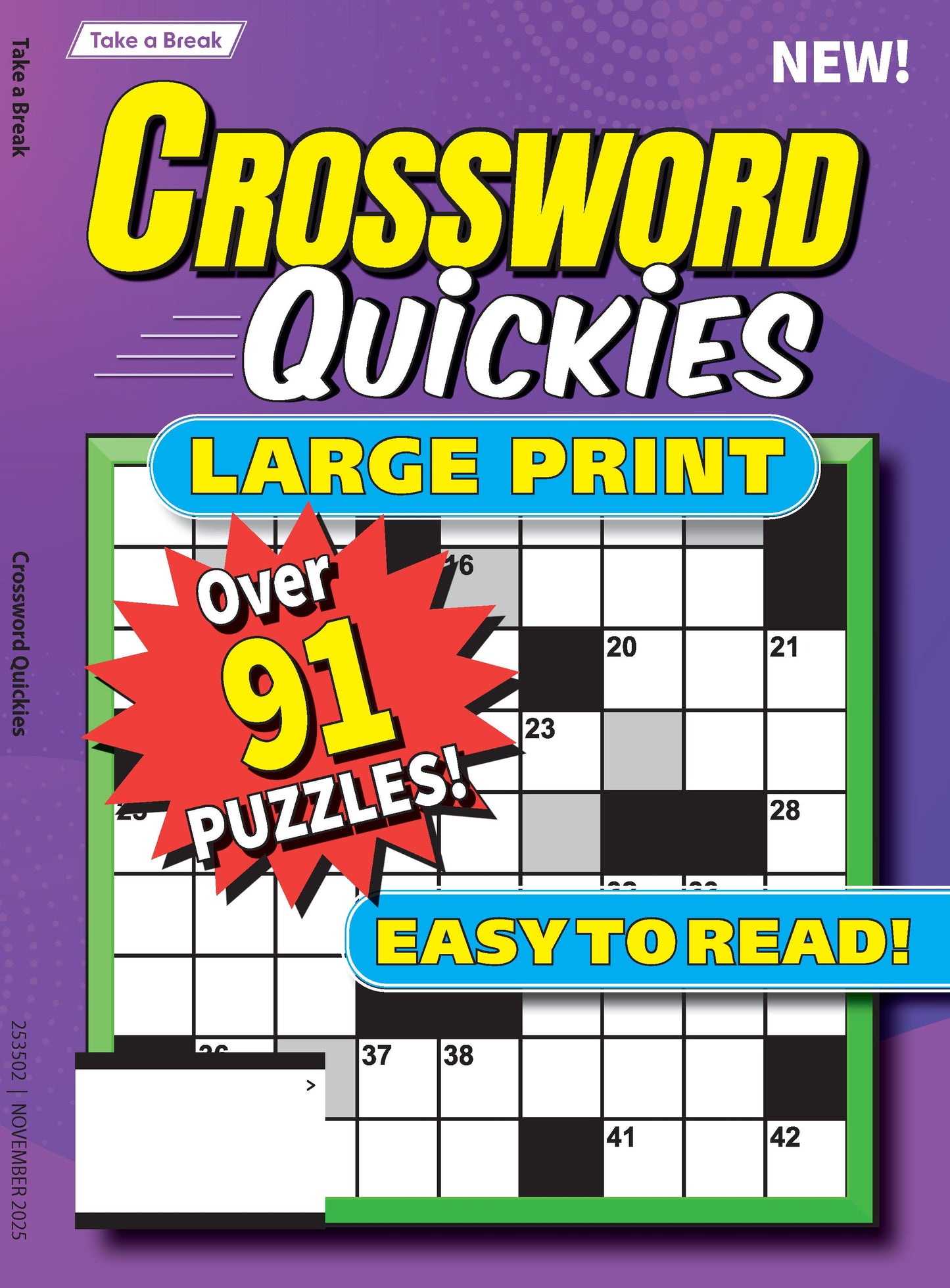 Take a Break - Crossword Quickies 25.08.22: Large Print, Over 91 Puzzles, Easy To Read, Relax & Unwind, Great For Travel, Brain Boosters & More! Magazine Shop US