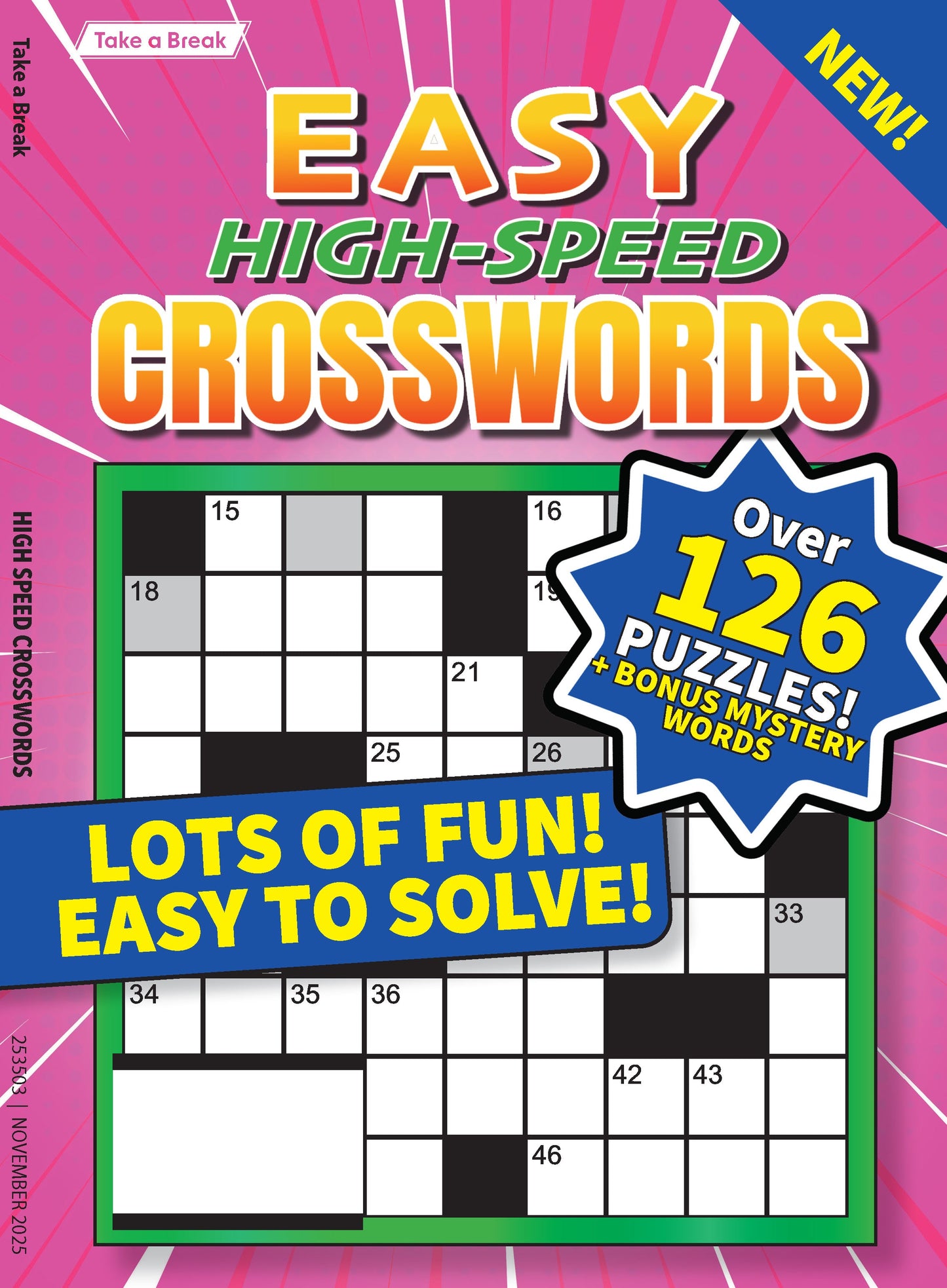 Take a Break - Easy Highspeed Crossword 25.08.22: Over 126 Puzzles, Crosswords For All Ages, Bonus Mystery Words, Simple To Solve, Relax & Unwind, Great For Travel, Brain Booster & More! Magazine Shop US