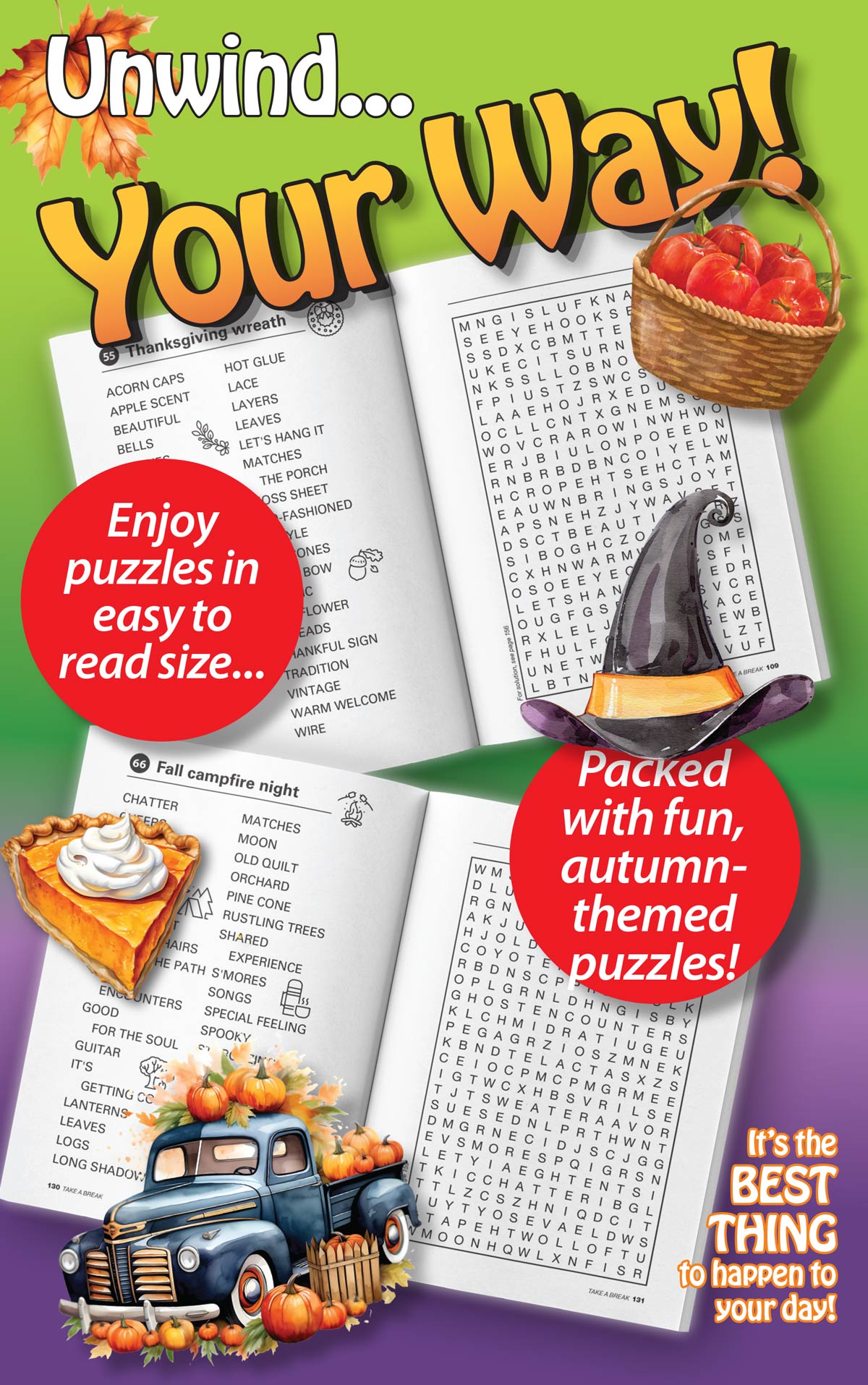 World's Best Puzzle - Word Search 25.09.12: Large Print, 71 Autumn Themed Puzzles, Fall, Thanksgiving, Easy, Seasonal Fun, Relax, Unwind, Great For Travel & More! Magazine Shop US