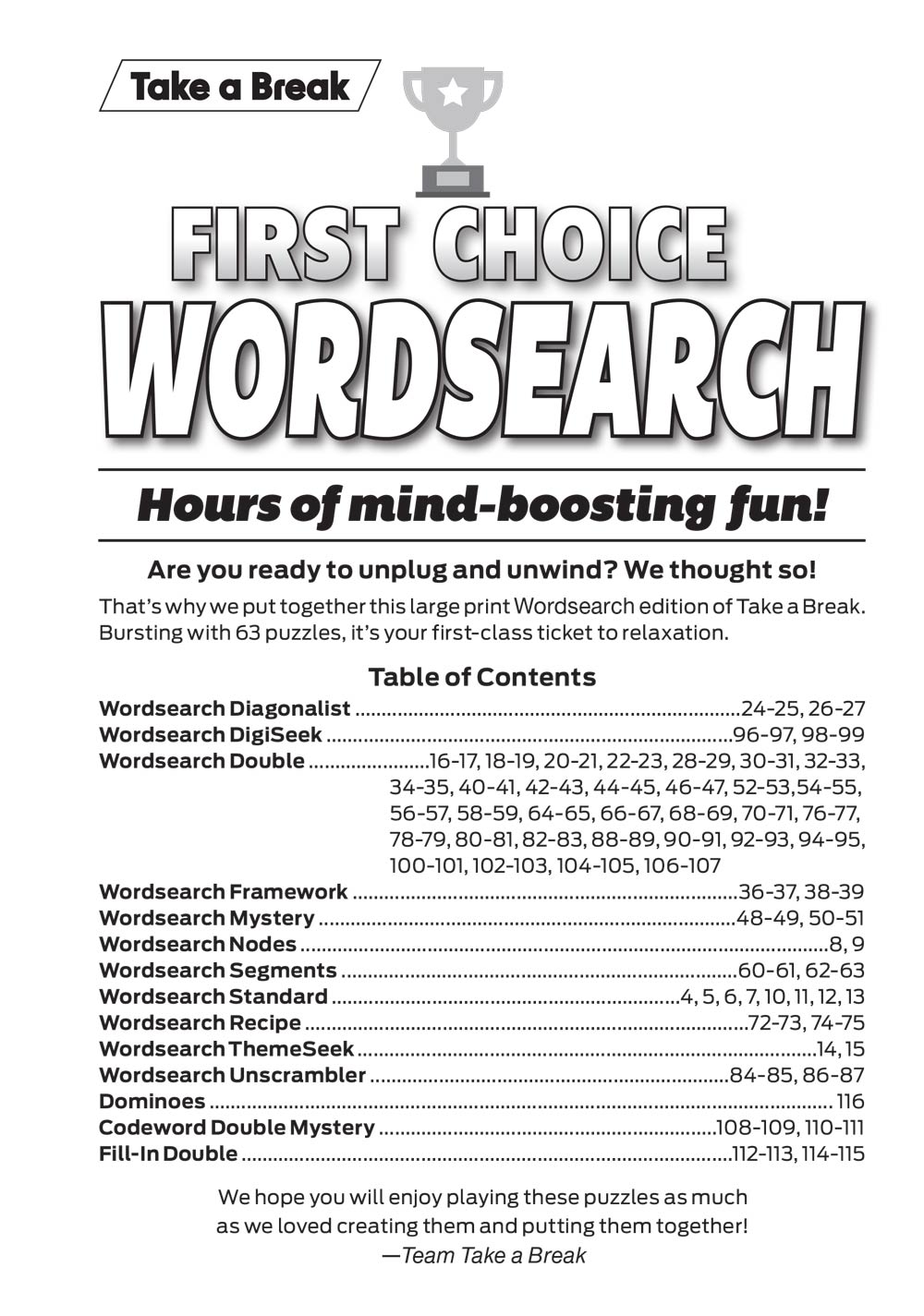 Take a Break - First Choice Word Search 25.10.24: Large Print, Over 60 Puzzles, Word Game Fun For Everyone, Relax & Unwind, Great For Travel, Brain Booster & More! Magazine Shop US
