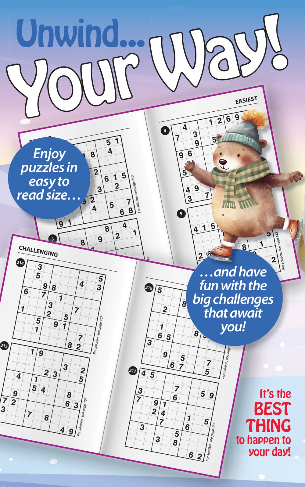 World's Best Puzzle - Sudoku 25.10.31: Large Print, 277 Puzzles, 5 Levels Of Difficulty, Relax & Unwind, Great For Travel, Brain Booster & More! Magazine Shop US