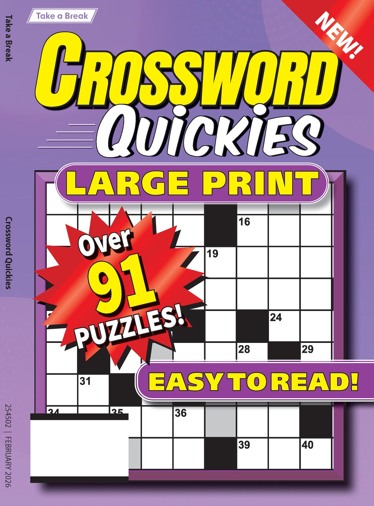 Take a Break - Crossword Quickies 25.10.30: Large Print, Over 91 Puzzles, Relax & Unwind, Great For Travel, Easy To Read & More! Magazine Shop US