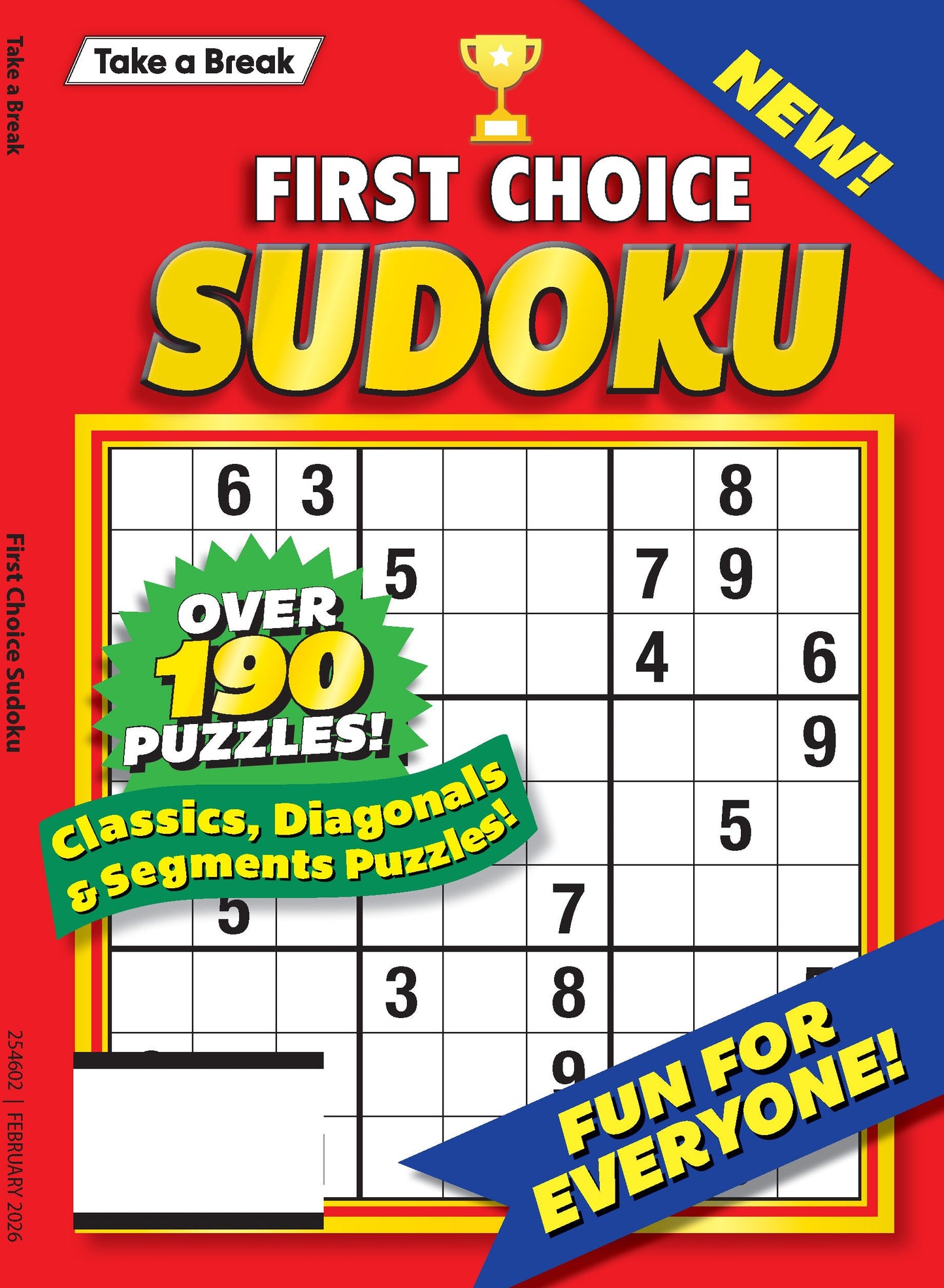 Take a Break - First Choice Sudoku 25.11.07: Large Print, Over 190 Puzzles, Classics, Diagonals, Segment Puzzles, Puzzles & Games, Relax & Unwind, Great For Travel, Brain Booster & More! Magazine Shop US