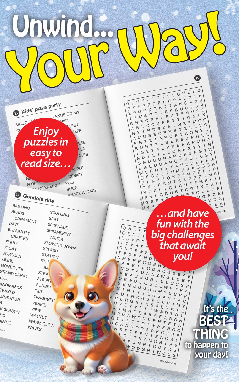 World's Best Puzzle - Word Search 25.11.21: Large Print, Winter Word Search, 71 Themed Puzzles, Relax & Unwind, Sharpen Your Brain & More! Magazine Shop US