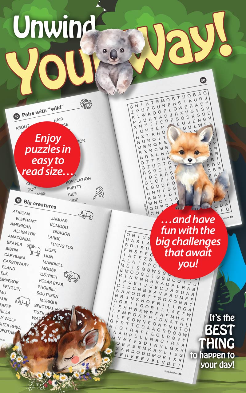 World's Best Puzzle - Word Search 25.12.05: Large Print, 71 Puzzles, Into The Wild Themed Puzzles, Easy To Read, Great For Travel, Relax, Unwind, Sharpen Your Brain & More! Magazine Shop US