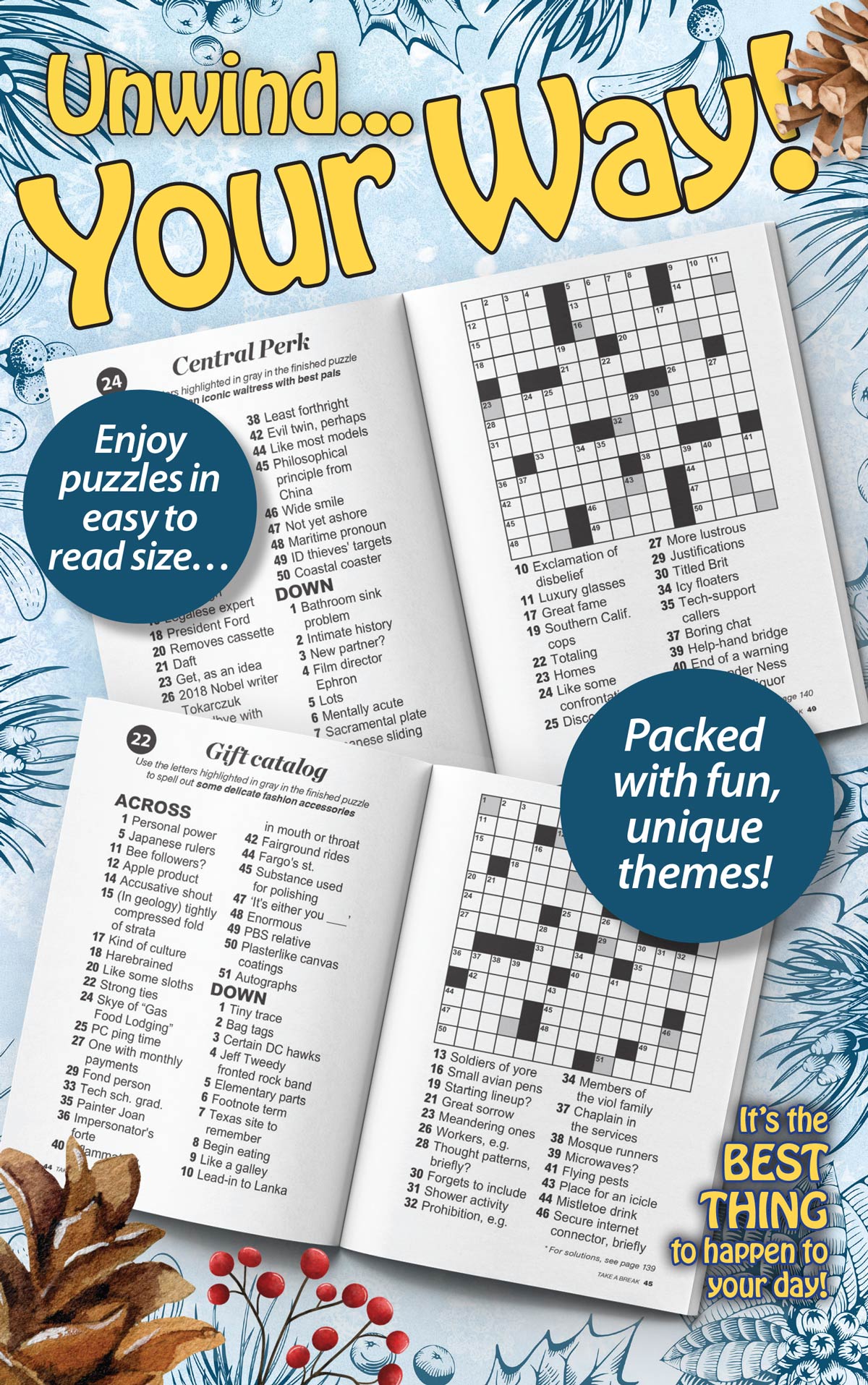 World's Best Puzzle - Crossword 25.12.26: Large Print, Over 99 Puzzles & Mystery Words, Perfect Puzzles For All Ages, Relax & Unwind, Great For Travel, Hours Of Mind-Boosting Fun & More! Magazine Shop US