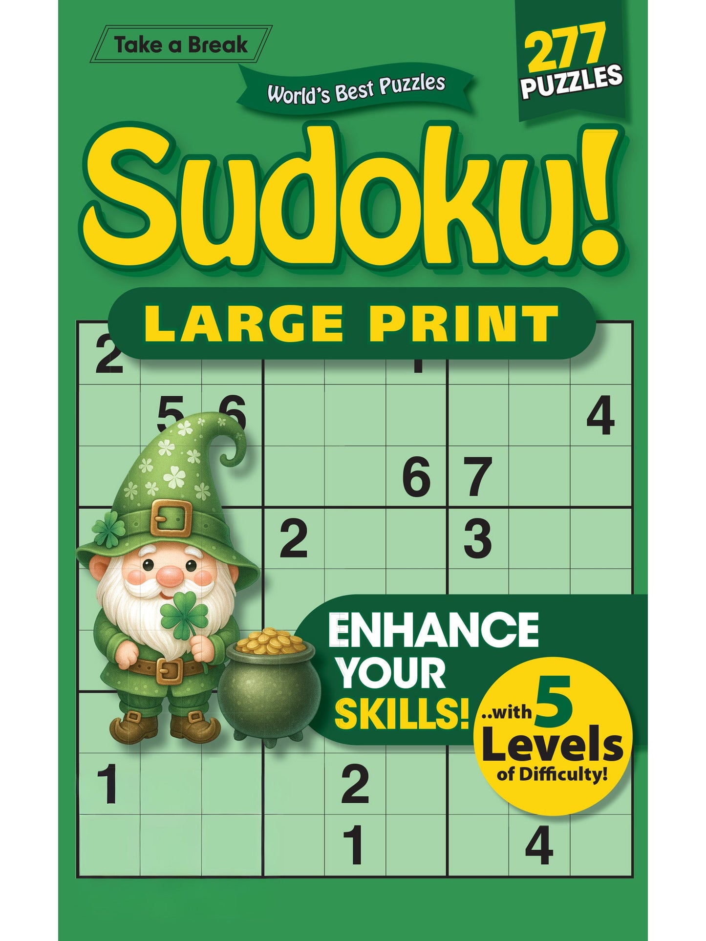World's Best Puzzle - Sudoku 26.01.09: Large Print, 277 Puzzles, St. Patrick & Leprechaun Themed, 5 Levels Of Difficulty, Relax & Unwind, Great For Travel, Brain Booster & More! Magazine Shop US