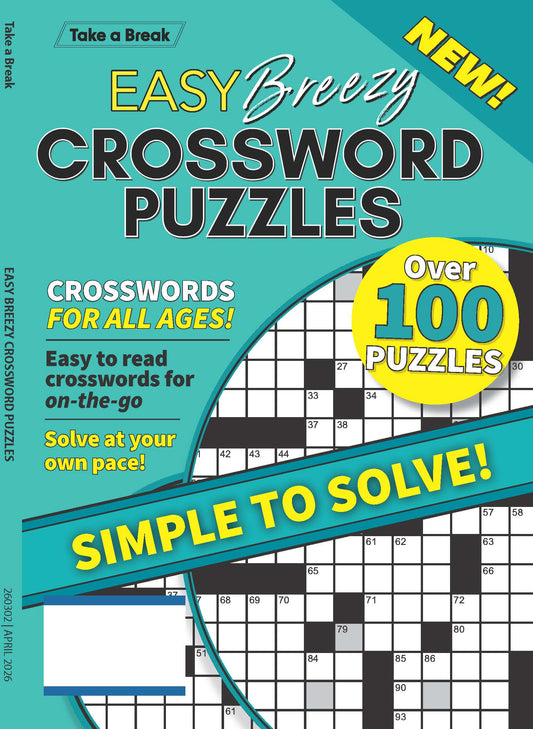 Take a Break - Easy Breezy Crossword 26.01.09: Over 100 Easy Puzzles, Crosswords For All Ages, Simple To Solve, Relax & Unwind, Great For Travel, Brain Booster & More! Magazine Shop US