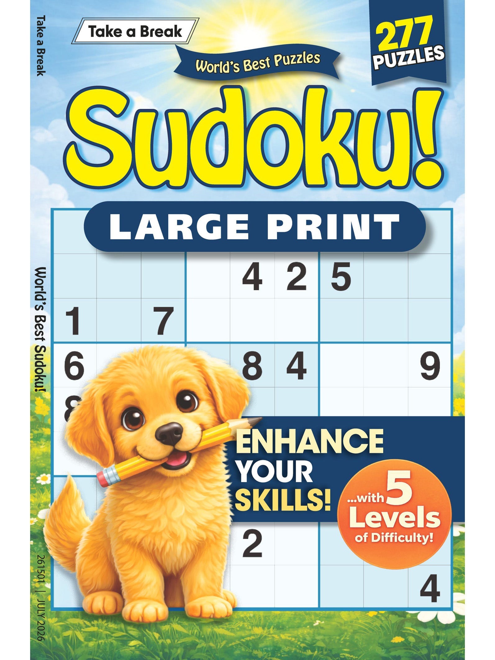 World's Best Puzzle - Sudoku 26.04.03: Large Print, 277 Puzzles, 5 Levels Of Difficulty, Relax & Unwind, Great For Travel, Sharpen Your Brain & More! Magazine Shop US