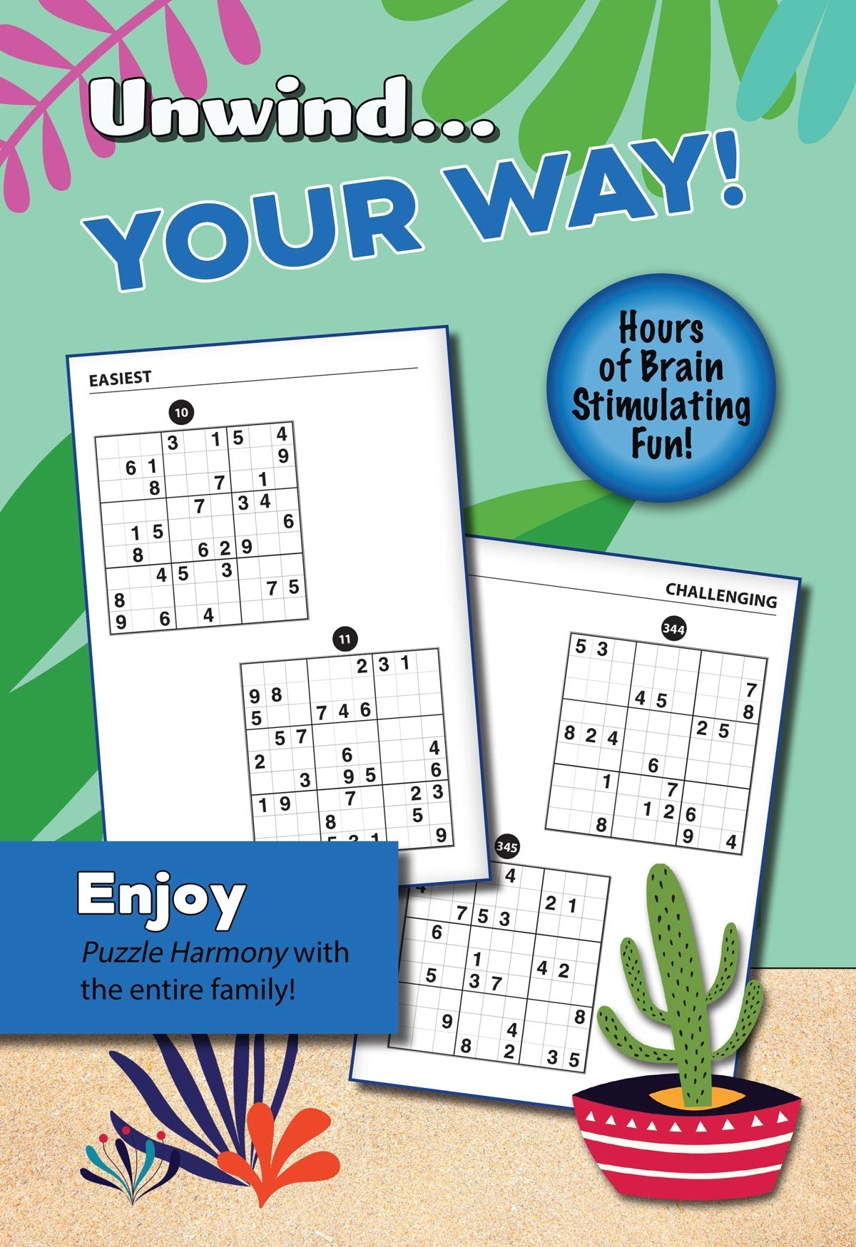 Puzzle Harmony - Sudoku Summer 2026 Special: Summer Themed Full-Sized Book, 520+ Puzzles, Perfect For All Ages, Relax, Unwind, Unplug, De-Stress, Sit Back & Solve! Magazine Shop US