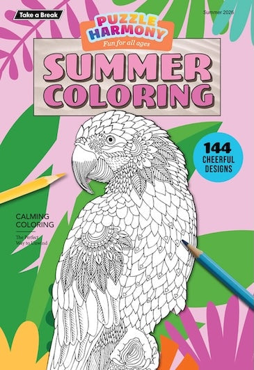 Puzzle Harmony - Coloring Book Summer 2026 Special: Summer Themed Full-Sized Book, 144 Cheerful Designs, Calming Coloring, Perfect For All Ages, Relax, Unwind, Unplug, De-Stress, Sit Back & Draw! Magazine Shop US