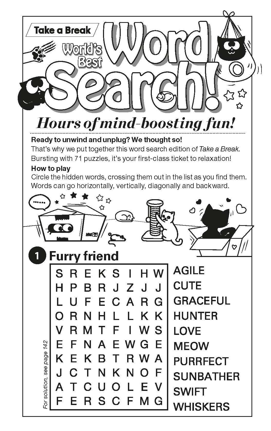 Take a Break - Word Search 244802 Cat Lovers Special Edition : 71 Cat-Themed Puzzles, Hours Of Mind-Boosting Fun, Brain Challenges, Relax, Unwind, Unplug, Recharge, Enhance Your Skills & Solve! Magazine Shop US