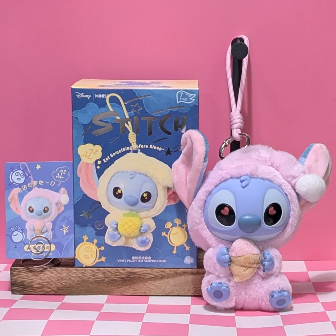 [In Stock] MINISO Stitch Eat Something Before Sleep Plush Keychain Blind Box Ralphie's Funhouse