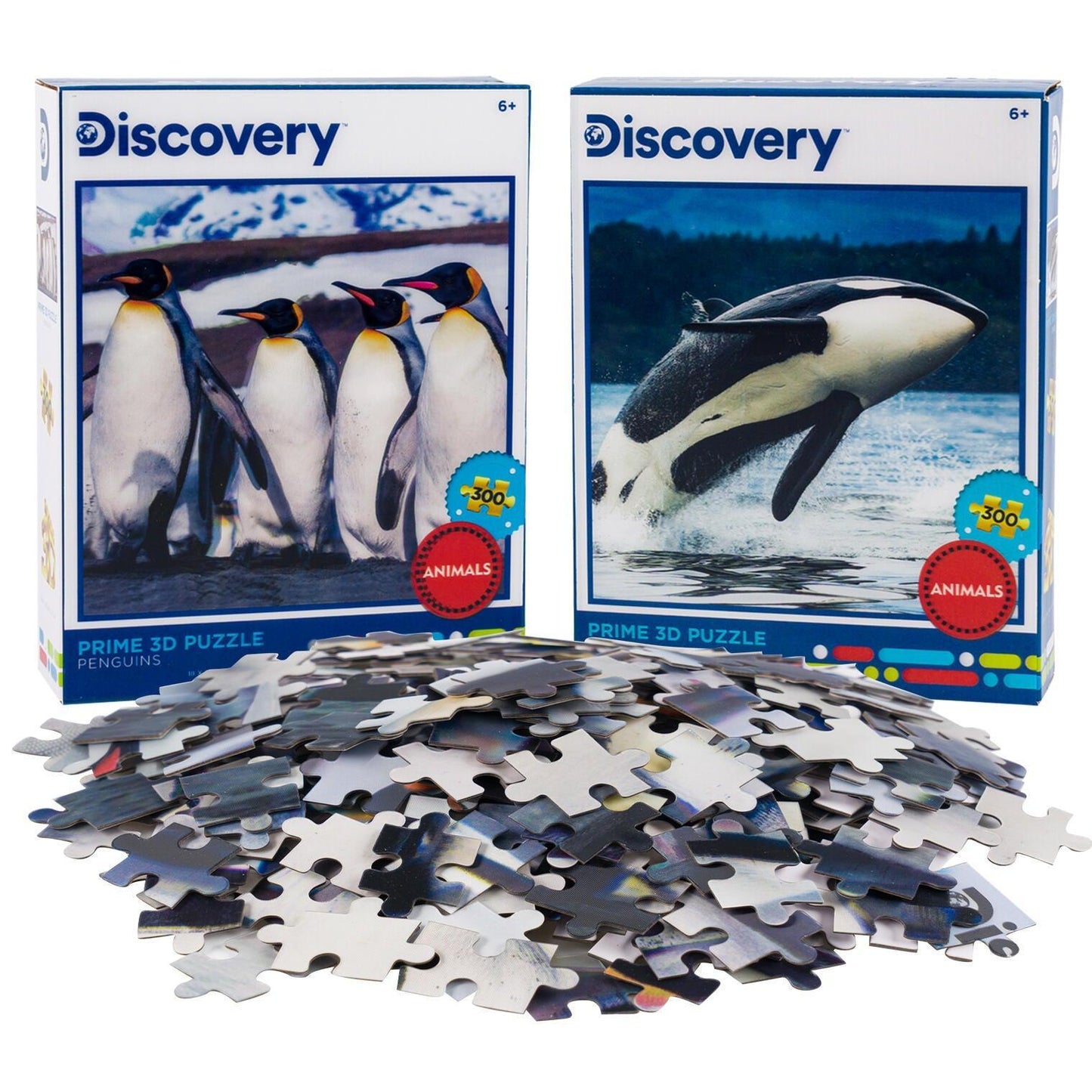 Penguins & Orca Set of 2 300 Piece Lenticular Jigsaw Puzzles Prime 3D Puzzle Merchant
