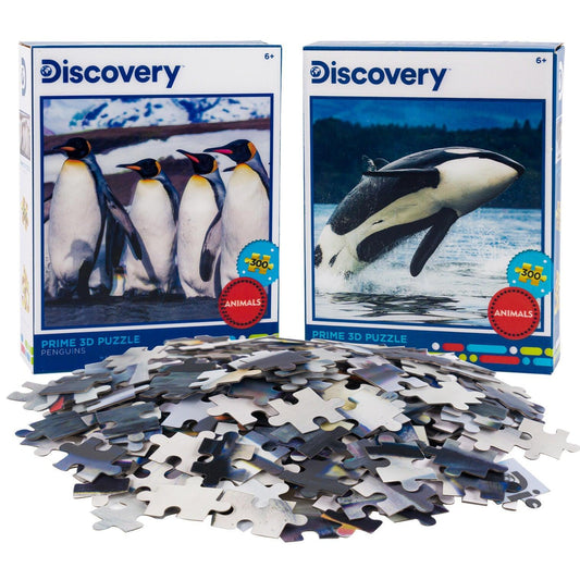 Penguins & Orca Set of 2 300 Piece Lenticular Jigsaw Puzzles Prime 3D Puzzle Merchant