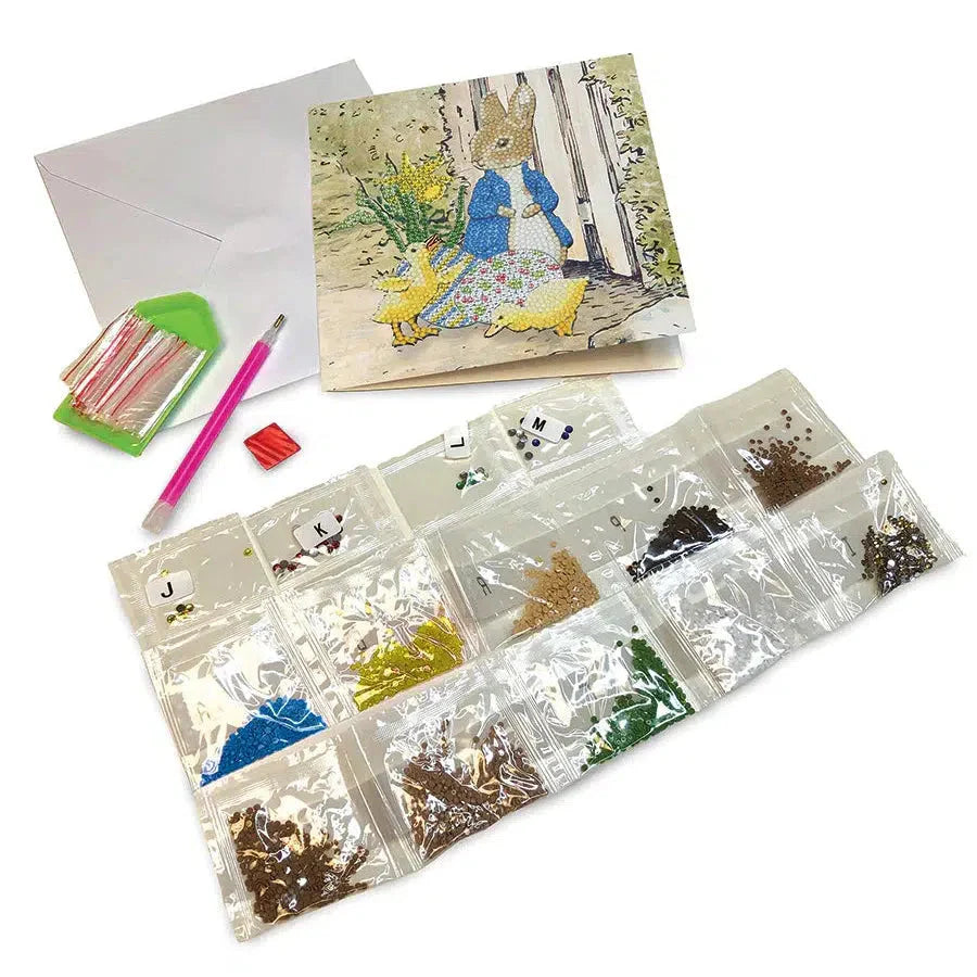 Peter Rabbit & Chicks Crystal Art Card Kit Craft Buddy