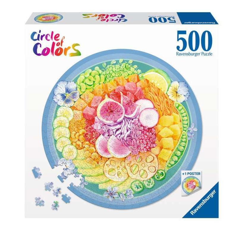 Poke Bowl "Circle of Colors" 500 Piece Round Jigsaw Puzzle Ravensburger