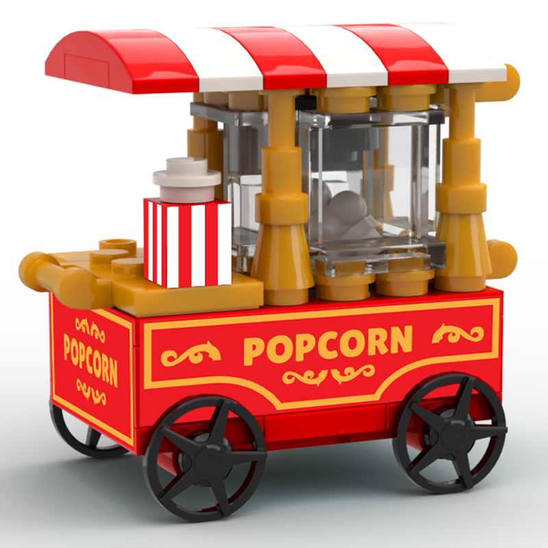 Popcorn Vending Cart Building Set made using LEGO parts B3 Customs